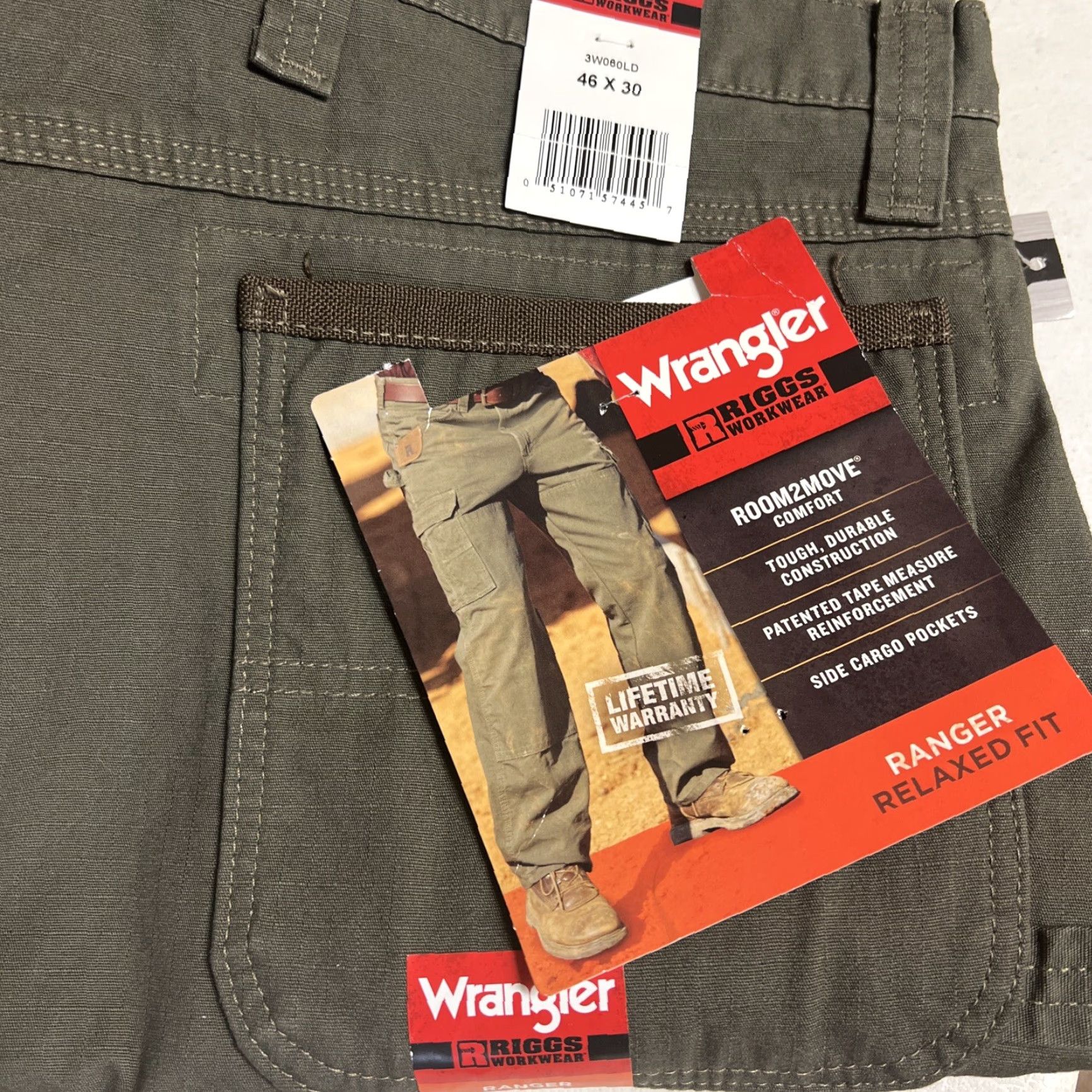 Wrangler VINTAGE is not applicable; Title should be: Wrangler RIGGS Workwear Pants Cargo Loden 46x30 NWT RipStop 100% Cotton Relaxed Straight Workwear Men Size US 30 / EU 46 - 4 Thumbnail