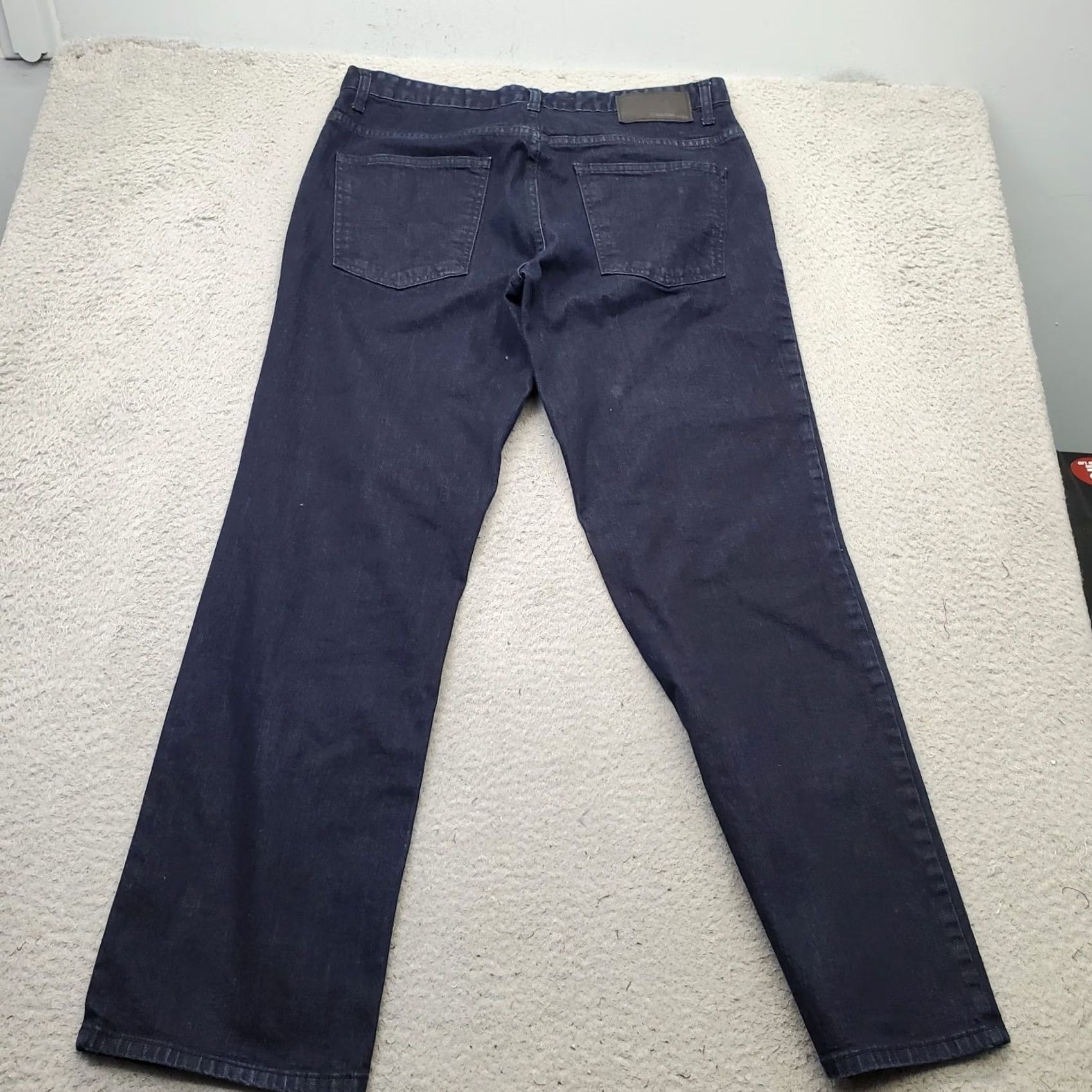Calvin Klein Calvin Klein Jeans Mens 34 Navy Denim Casual Dark Wash Stretch Straight Leg Shirt? Size US 34 / EU 50 - 2 Thumbnail