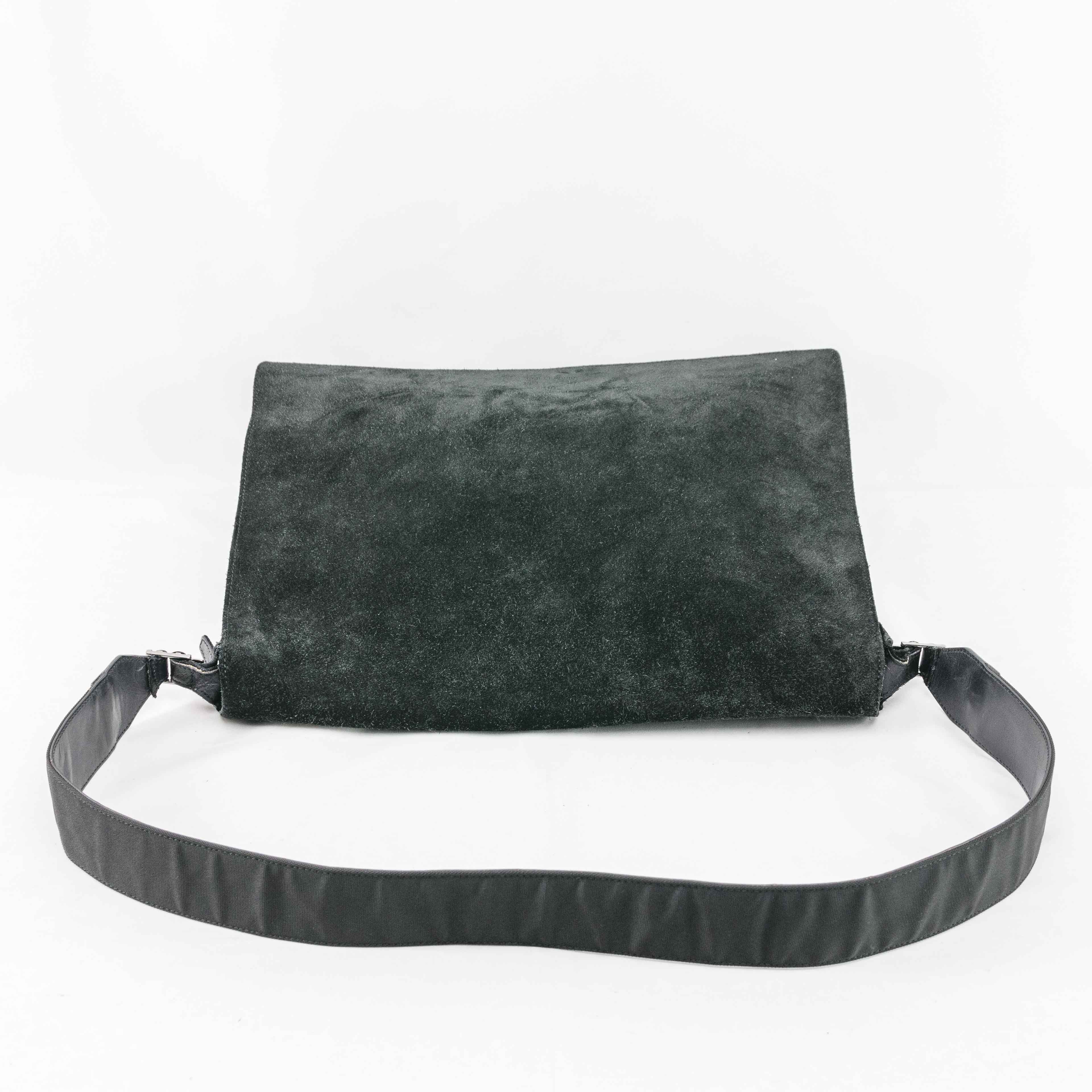 Gucci Gucci Black Suede and Leather Messenger Bag Size ONE SIZE - 8 Thumbnail