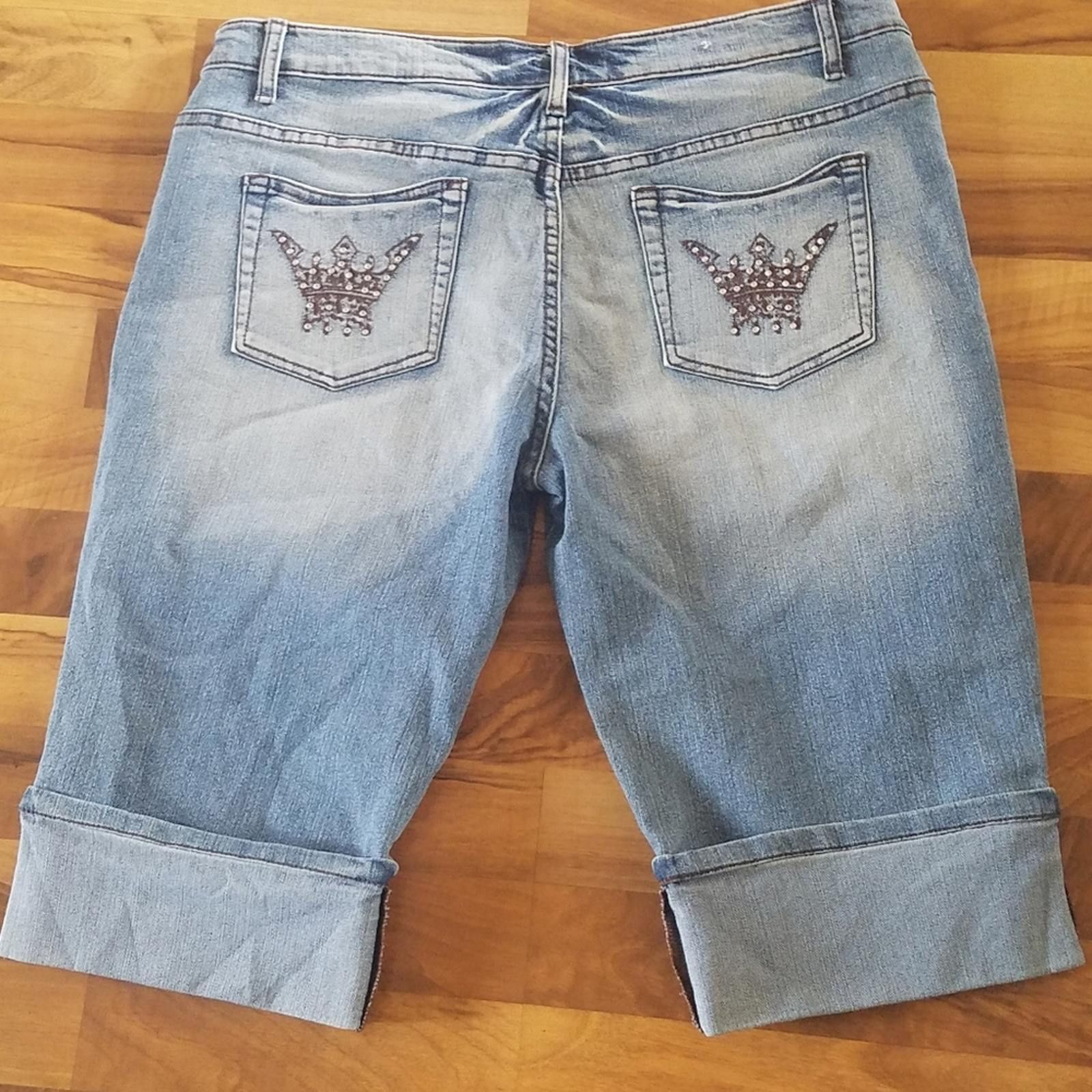 Other Harpa Faded Blue Embellished Women's Shorts Size 14 Size 36" / US 14 / IT 50 - 2 Thumbnail