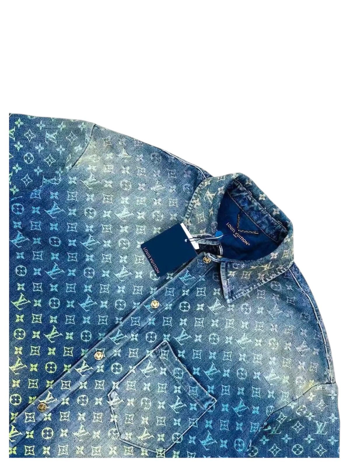 Louis Vuitton LOUIS VUITTON XXL Rainbow Monogram Short Sleeves Denim Shirt Size US XXL / EU 58 / 5 - 3 Thumbnail