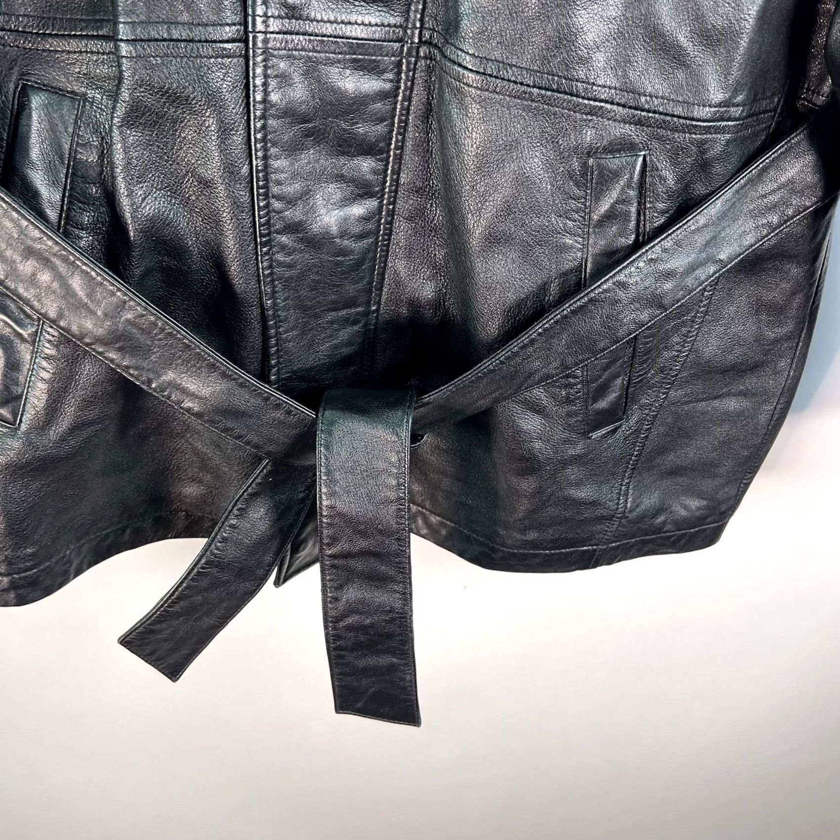 Vintage Wilsons Leather Coat Mens Size M Black Thinsulate Removable Liner Belted Lined Vintage: No Overcoat Size US M / EU 48-50 / 2 - 4 Thumbnail
