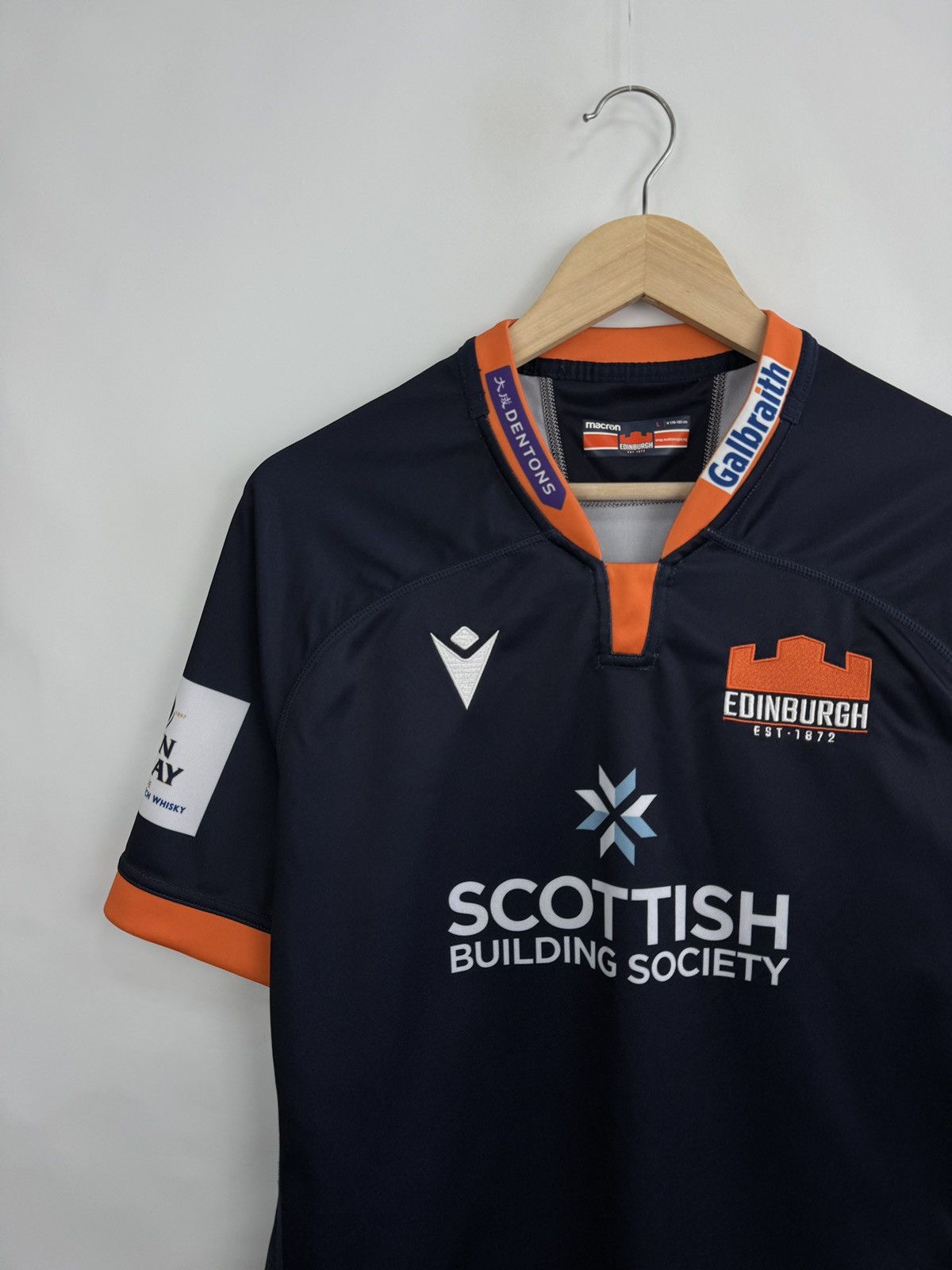 Macron 🏴󠁧󠁢󠁳󠁣󠁴󠁿 Macron Edinburgh Rugby Jersey Scottish Building Society Size US L / EU 52-54 / 3 - 4 Thumbnail