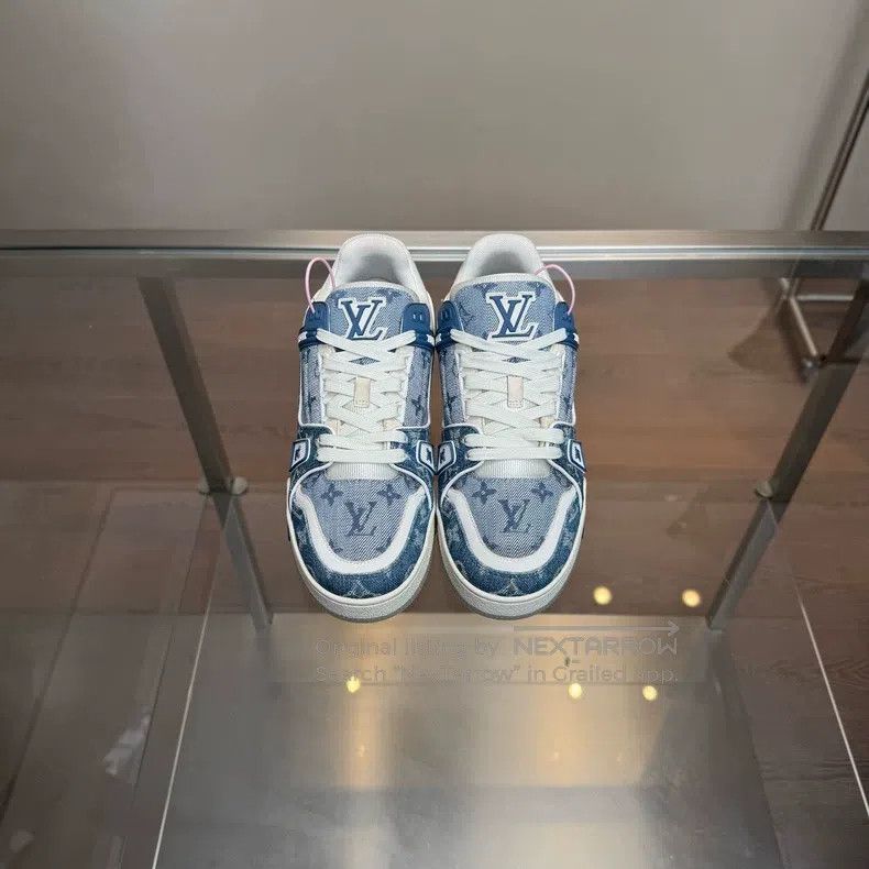Louis Vuitton Louis Vuitton Trainer's new blue denim shoes Size US 6.5 / EU 39-40 - 2 Thumbnail