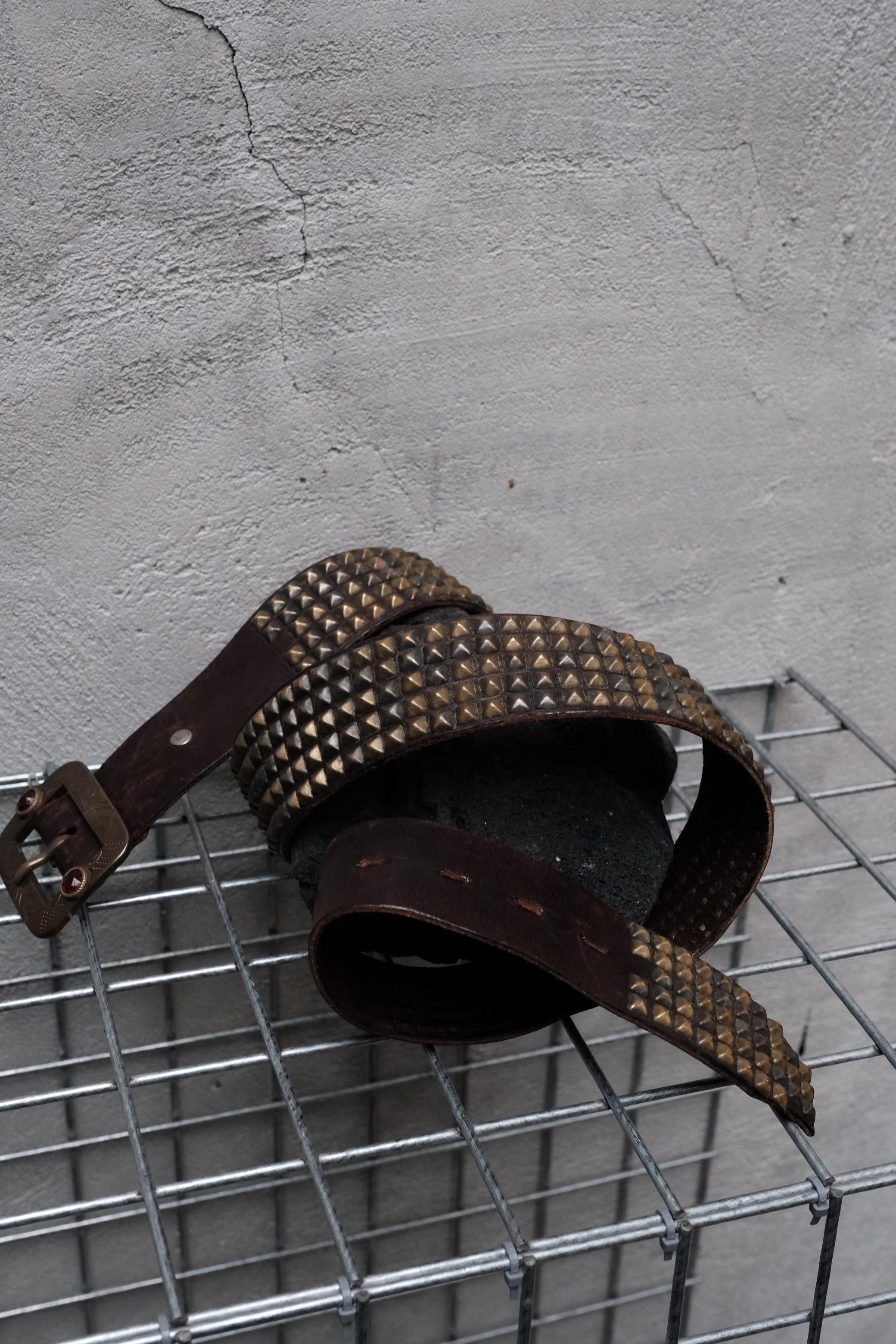 Hollywood Trading Company Hollywood Trading Company Brown 5-Row Pyramid Stud Belt Size ONE SIZE - 2 Thumbnail