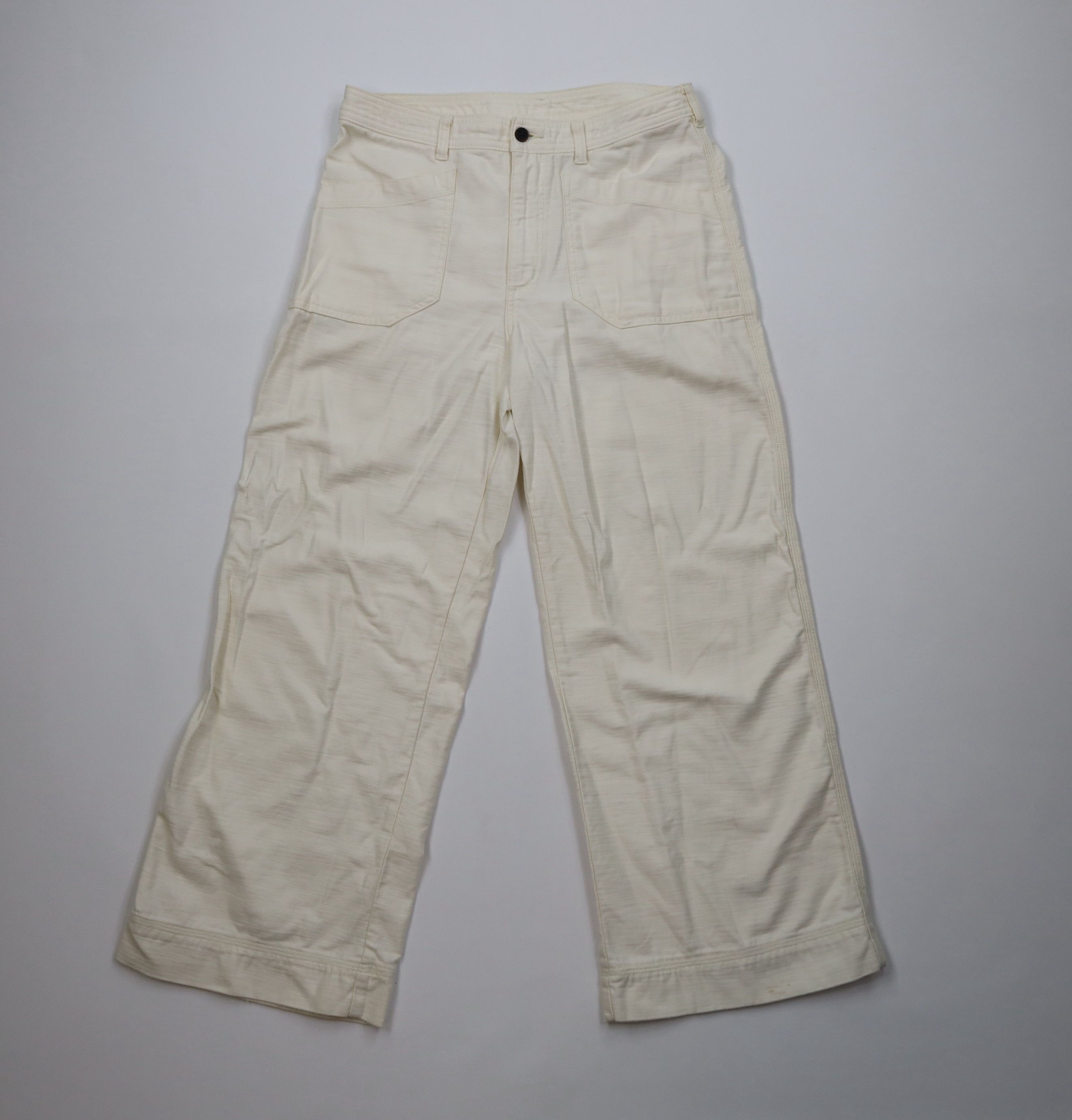 Patagonia Patagonia Flared Wide Leg Slub Woven Pants Cream Cotton Size 32" / US 10 / IT 46 - 1 Thumbnail