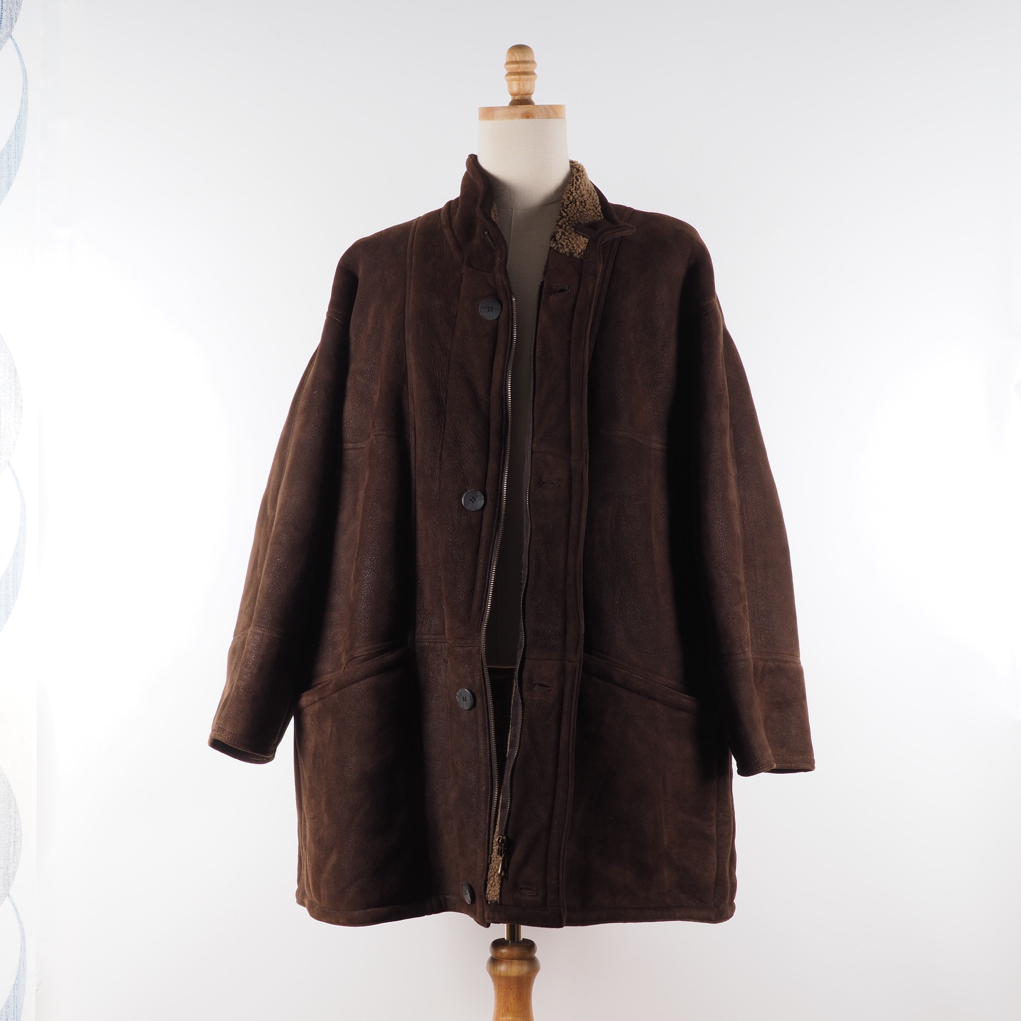 Yves Saint Laurent Yves Saint Laurent YSL Vintage Merino Shearling Coat Brown Size US XXL / EU 58 / 5 - 3 Thumbnail