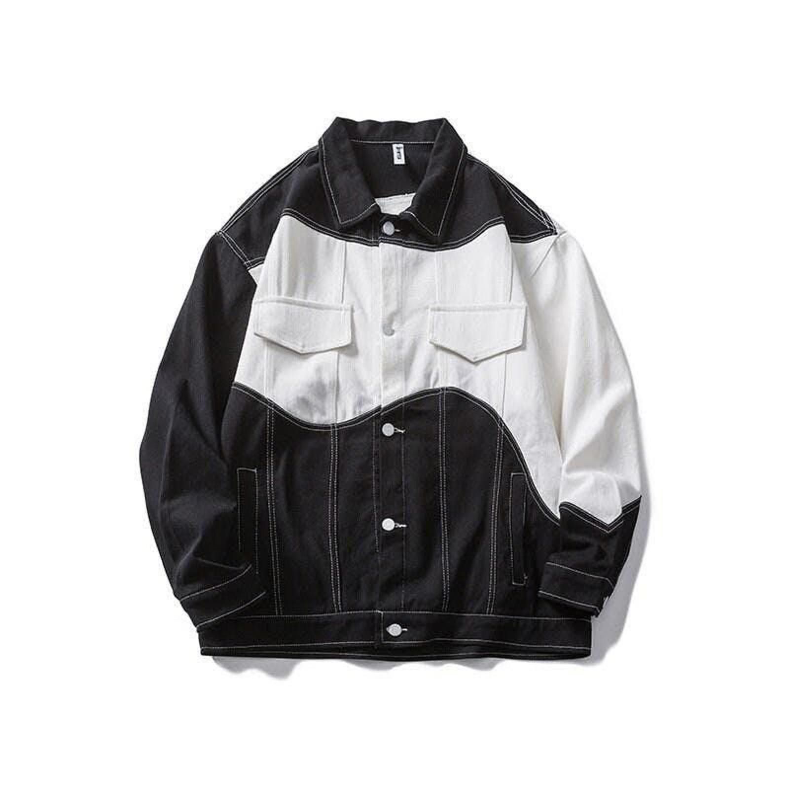 Two Tone Denim Jacket Patterned Jacket