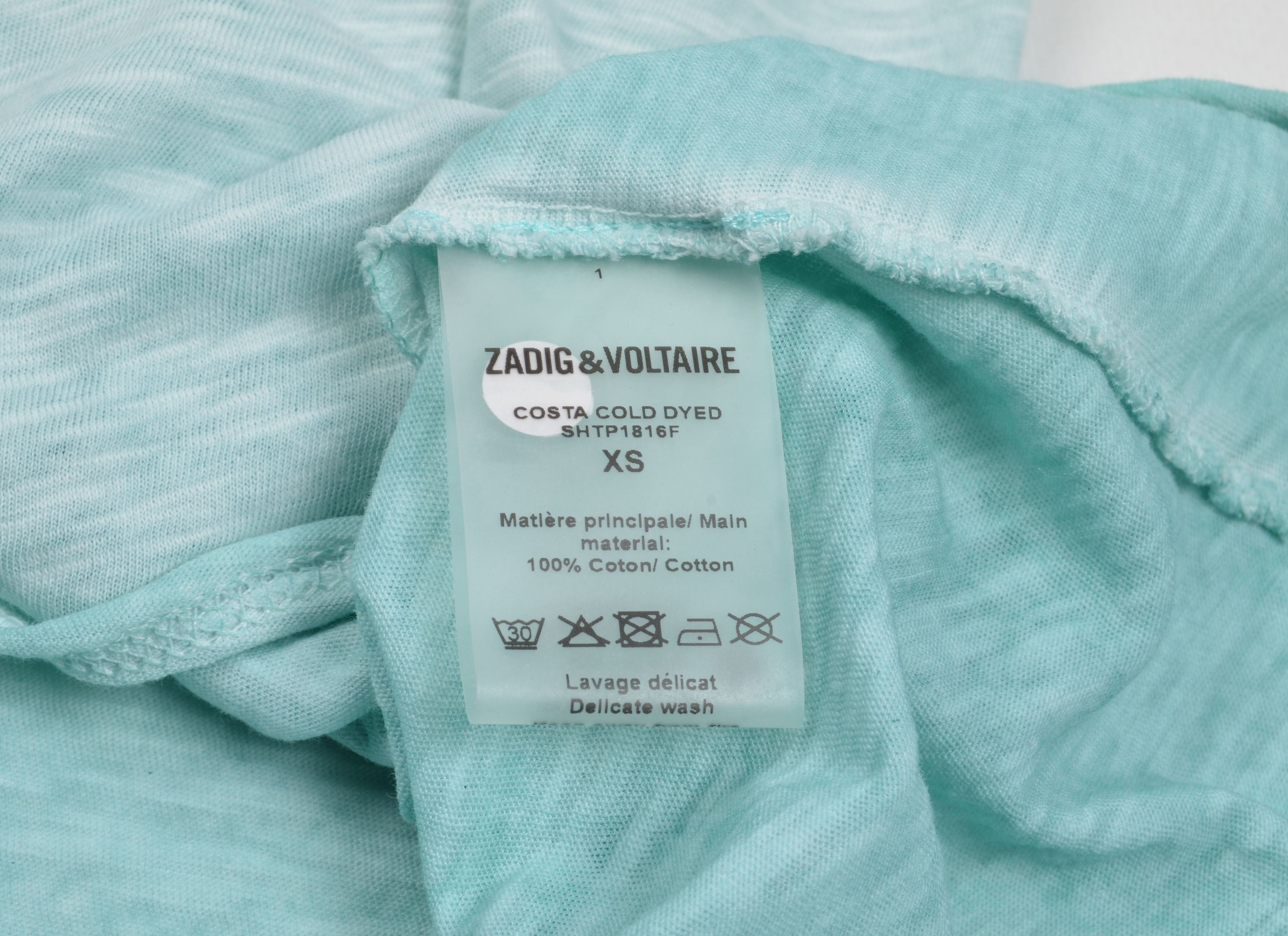 Zadig & Voltaire Zadig & Voltaire Oversized Flared Light Blue T-shirt Top Size XS / US 0-2 / IT 36-38 - 10 Thumbnail