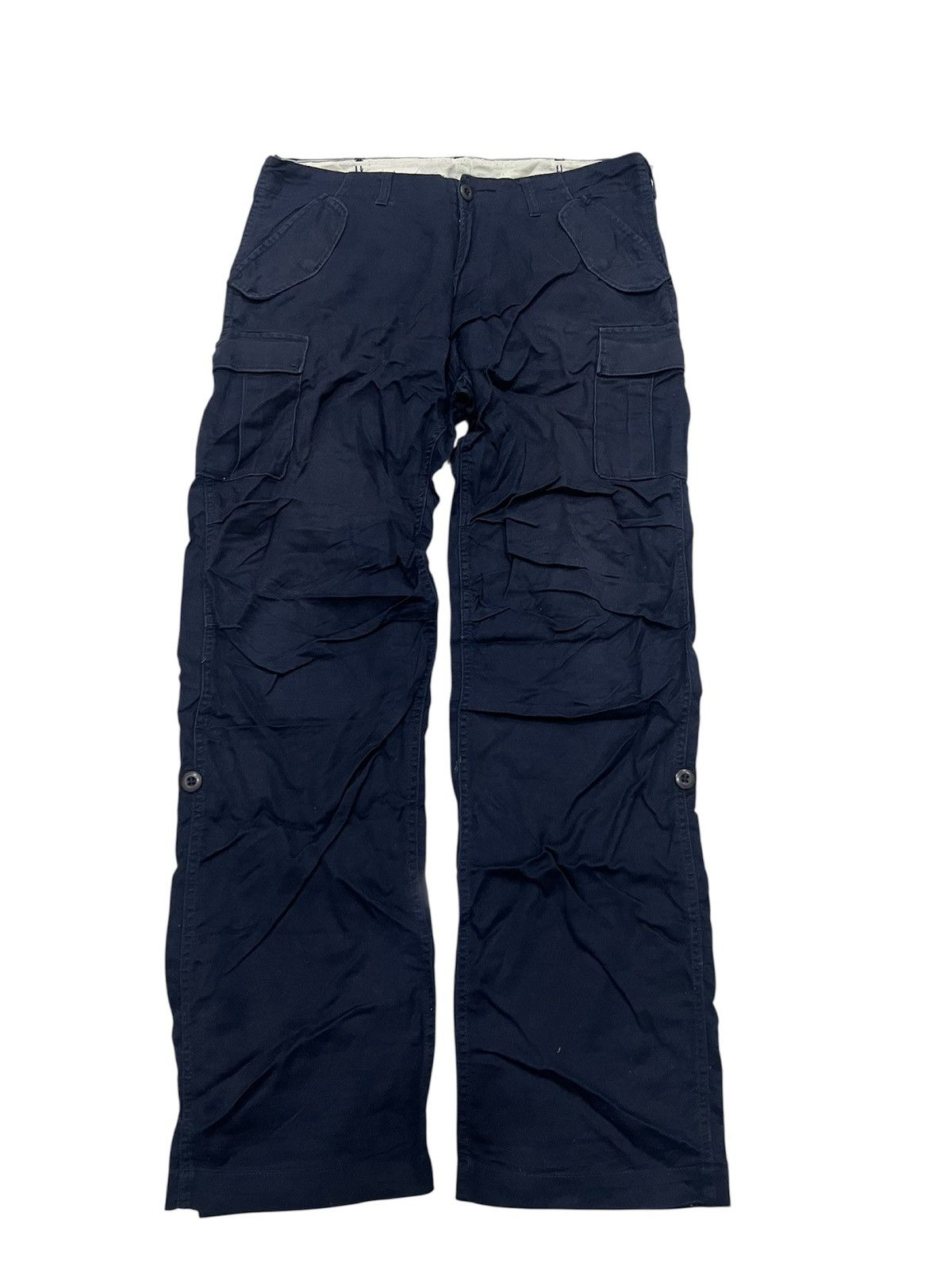 Japanese Brand Dark Blue Adjustable Waist Tactical Cargo Pants Size US 32 / EU 48 - 1 Thumbnail