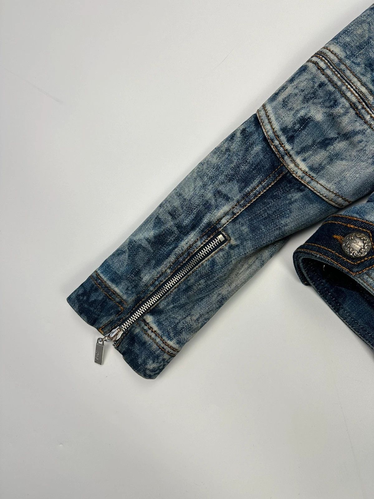 Just Cavalli Just Cavalli 00’s Sky Blue Print Multi Zip Denim Jacket Size S / US 4 / IT 40 - 16 Thumbnail