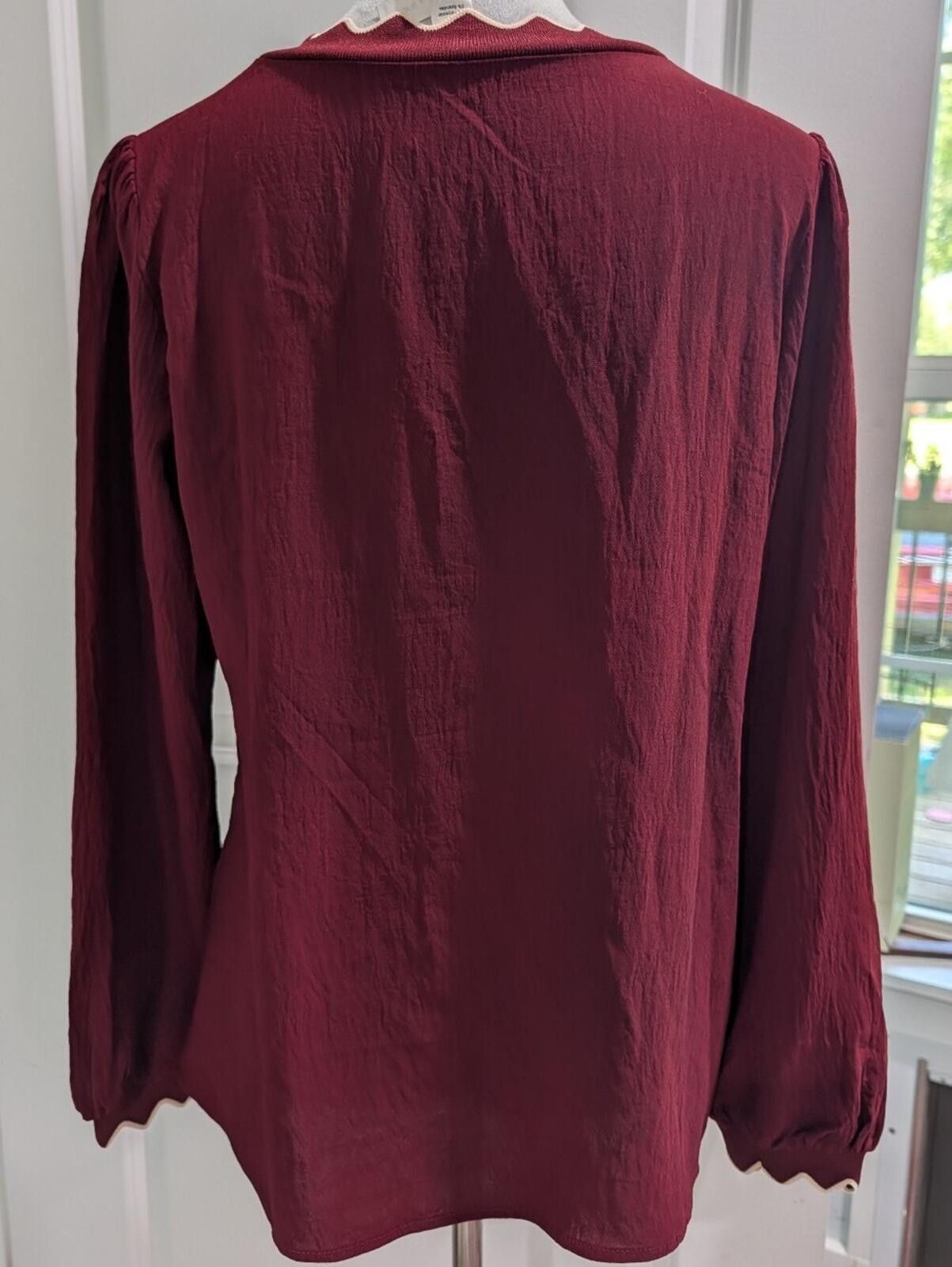 Other Women’s Burgundy V-Neck Long-Sleeve Tunic Size M / US 6-8 / IT 42-44 - 2 Thumbnail