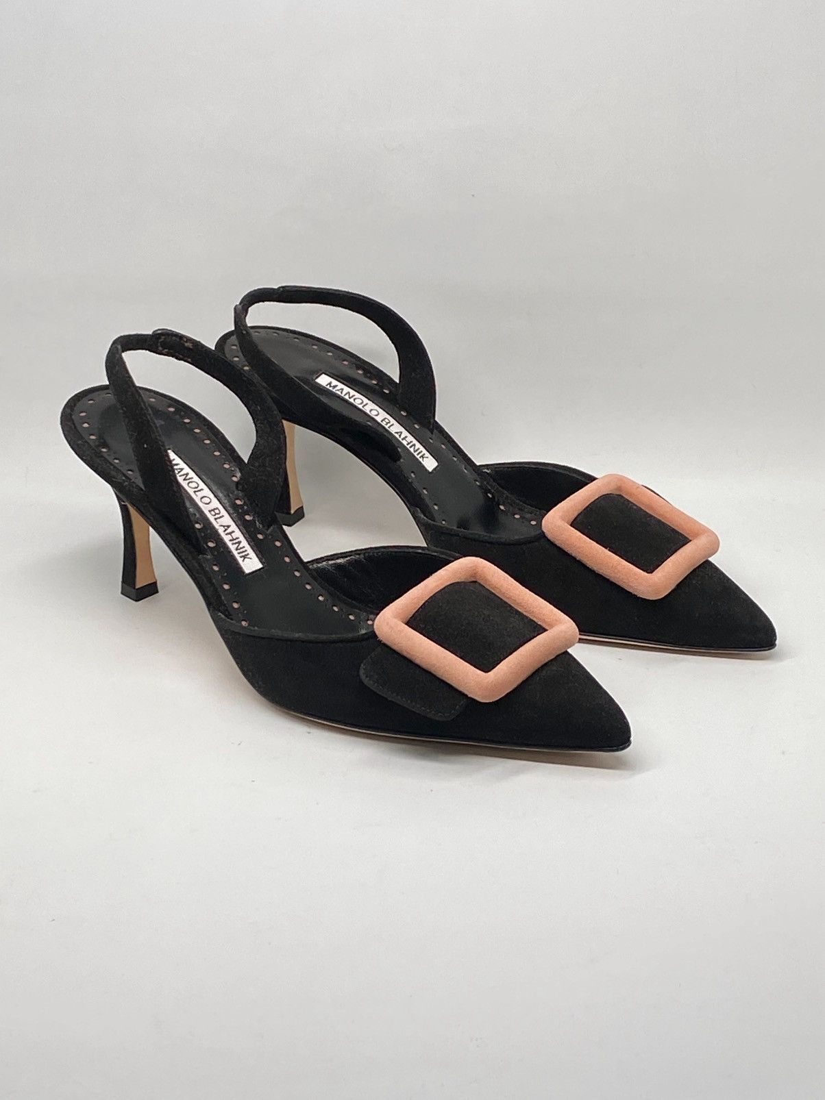 Manolo Blahnik Manolo Blahnik Maysli Suede Buckle Slingback Pumps size 36 Size US 6 / IT 36 - 8 Thumbnail