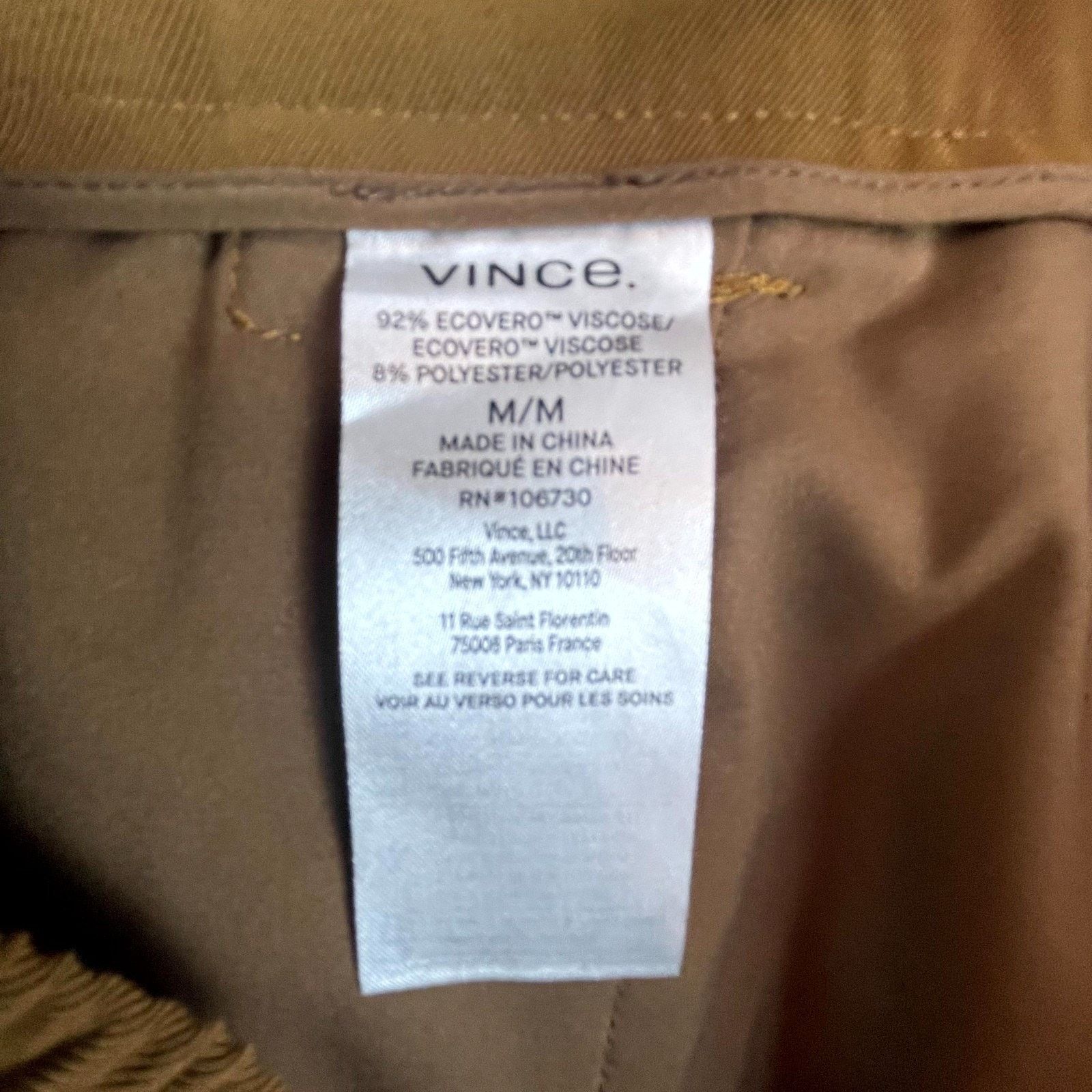 Vince Vince Pants Womens Medium Brown Straight Pleated Trouser Size 30" / US 8 / IT 44 - 7 Thumbnail