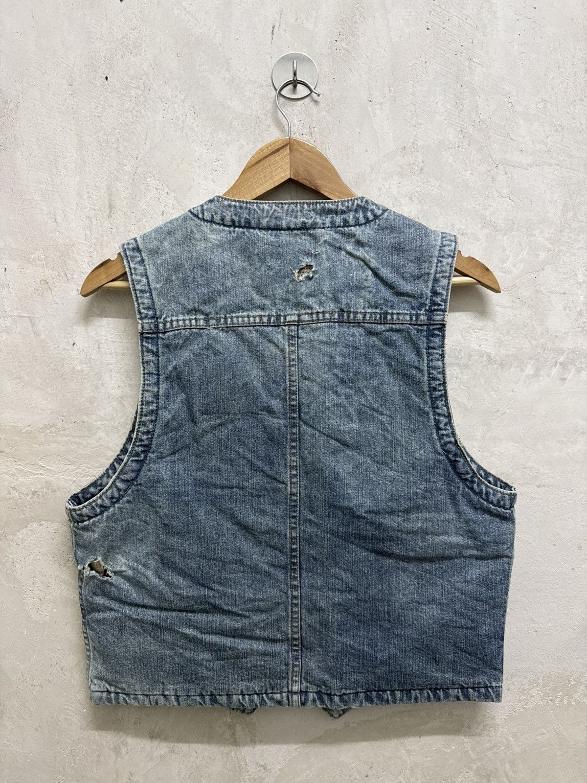 Big John Vintage Big John Distressed Blanket Denim Jeans Jackets Size US S / EU 44-46 / 1 - 2 Thumbnail