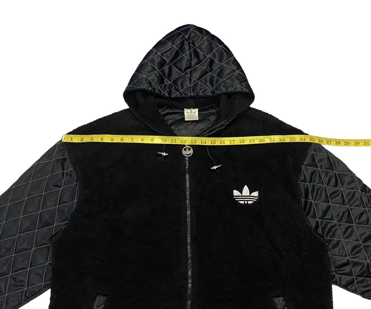 Adidas × Descente × Vintage Vintage 90s Adidas Trefoil Big Logo Pile Fleece Hoodie Size US L / EU 52-54 / 3 - 7 Thumbnail