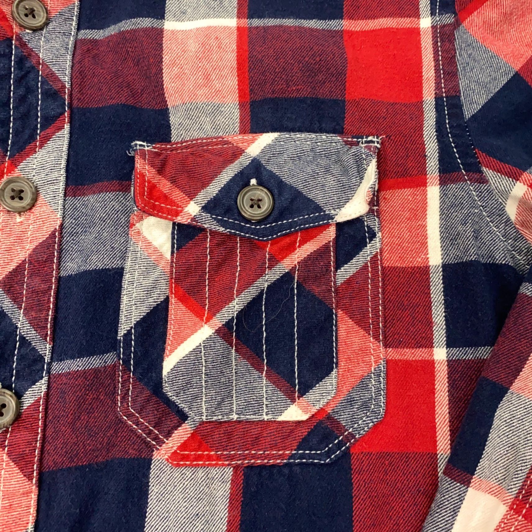 CO VINTAGE Roebuck & Co Flannel Shirt Mens S Blue Red White Plaid Elbow Patches Shirt Mens Small Blue Red White Plaid Elbow Patches Size US S / EU 44-46 / 1 - 2 Thumbnail