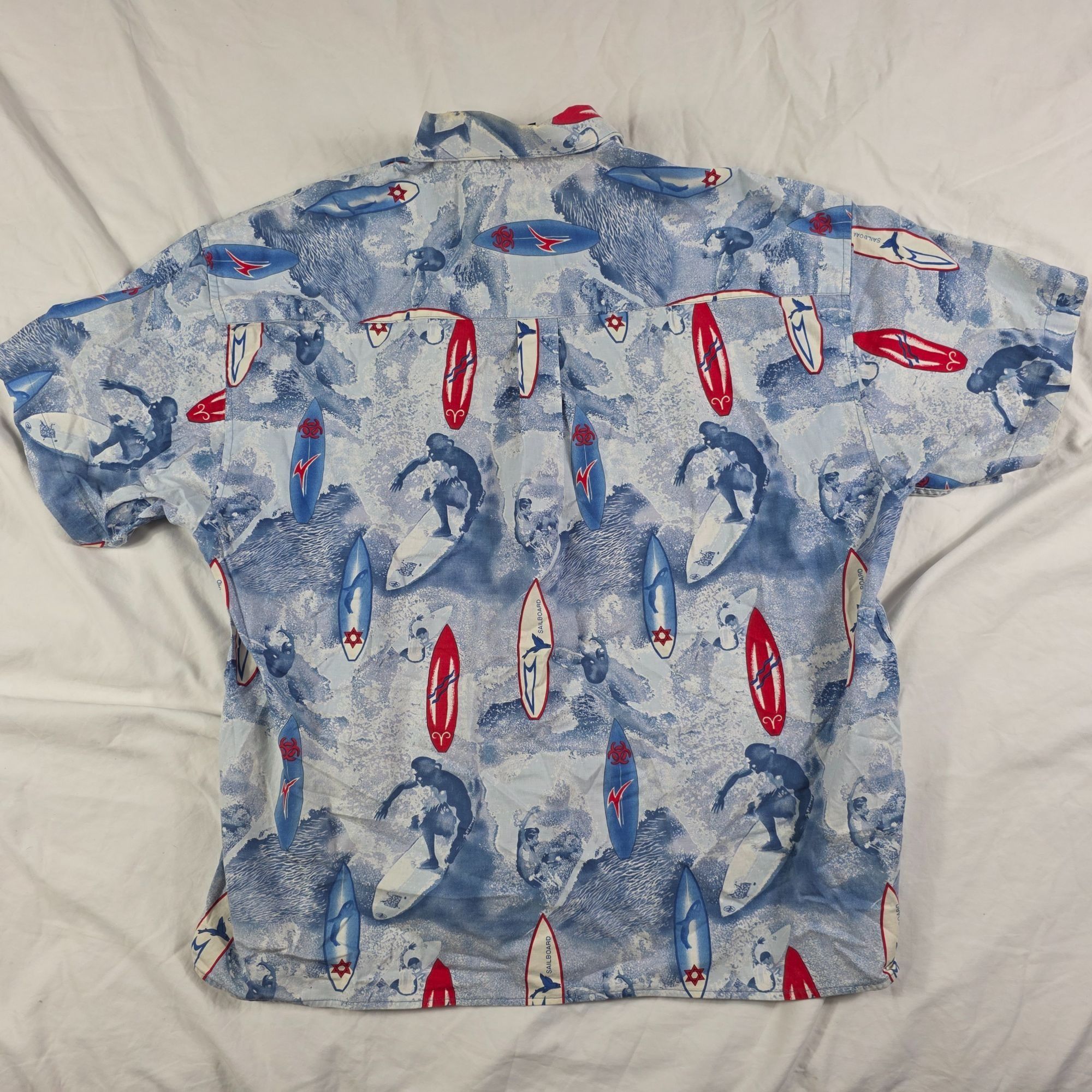 Other 212 NYC Hawaiian Mens Size XL Blue White Button Up Shirt Sur Size US XL / EU 56 / 4 - 2 Thumbnail