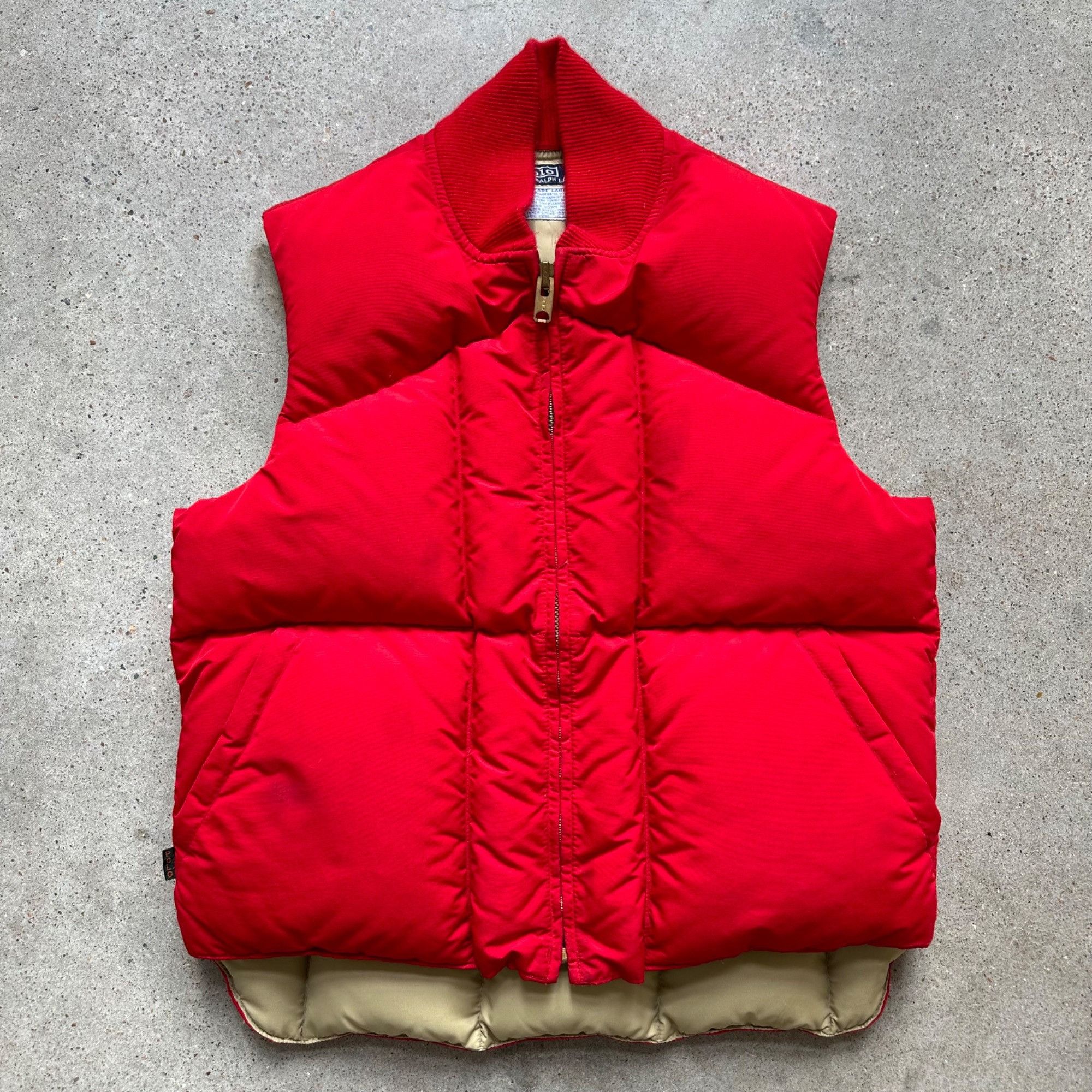 image of Polo Ralph Laurent Duck Down Puffer Vest in Red, Men's (Size Large)