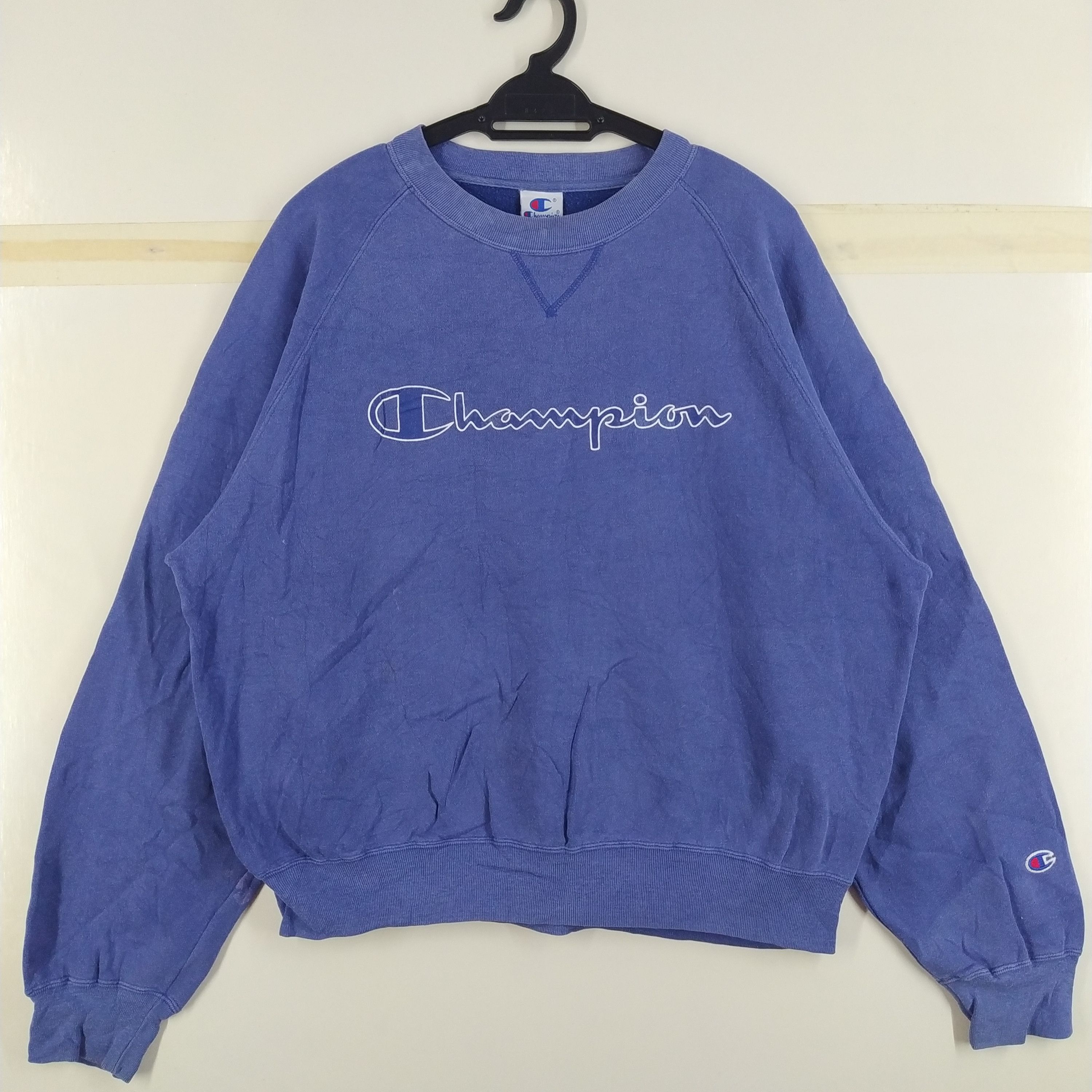Champion × Vintage Vintage Champion Big Logo Crewneck Jumper Sun Faded Size US L / EU 52-54 / 3 - 1 Thumbnail