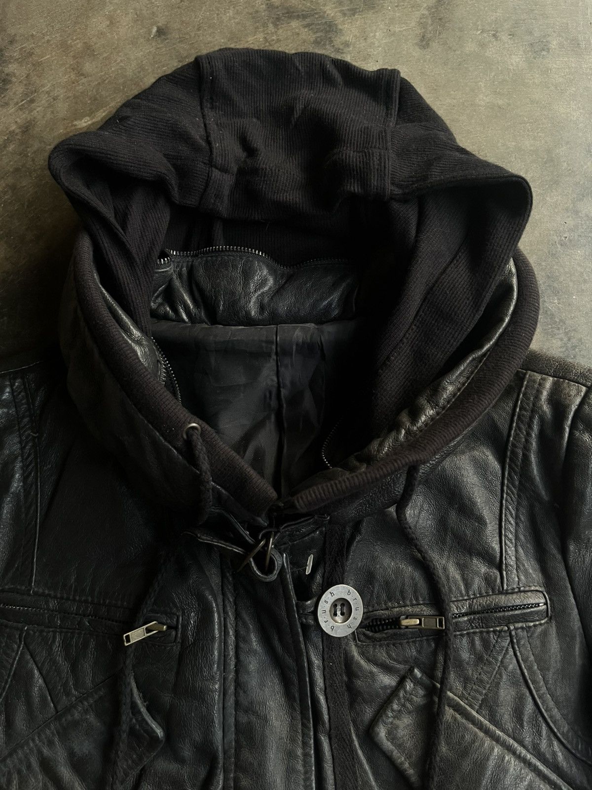 Isamu Katayama Backlash JAPANESE B.R.U.S.H BONO LEATHER JACKET ZIP MULTI POCKET VKEI Size US S / EU 44-46 / 1 - 6 Thumbnail