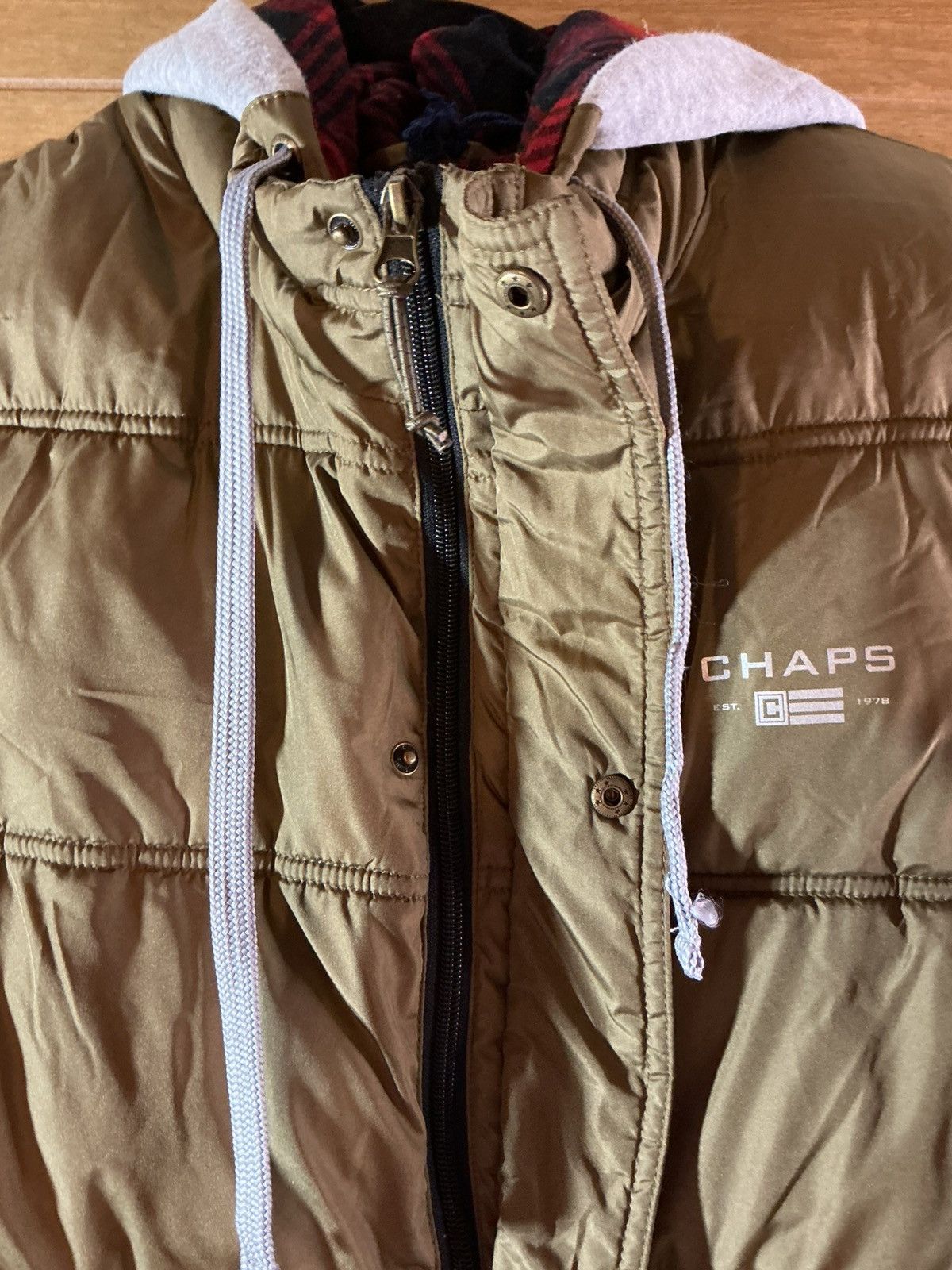 Chaps Chaps Men's Large Brown Hooded Quilted Puffer Vest Size US L / EU 52-54 / 3 - 3 Thumbnail