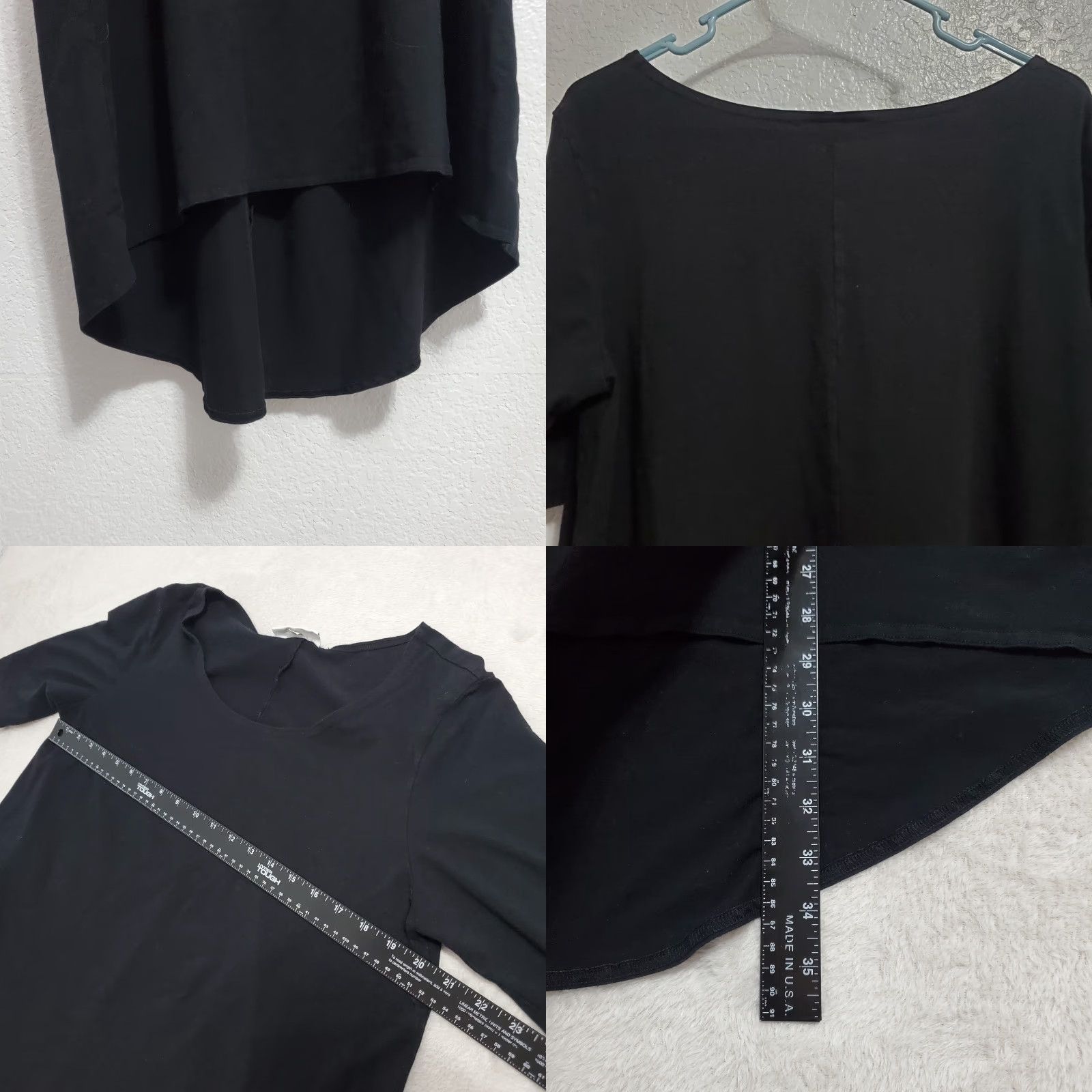 Vintage Bryn Walker Top Women M Black Bamboo Cotton Short Sleeve Tunic Hi Low Minimalist Size M / US 6-8 / IT 42-44 - 8 Thumbnail
