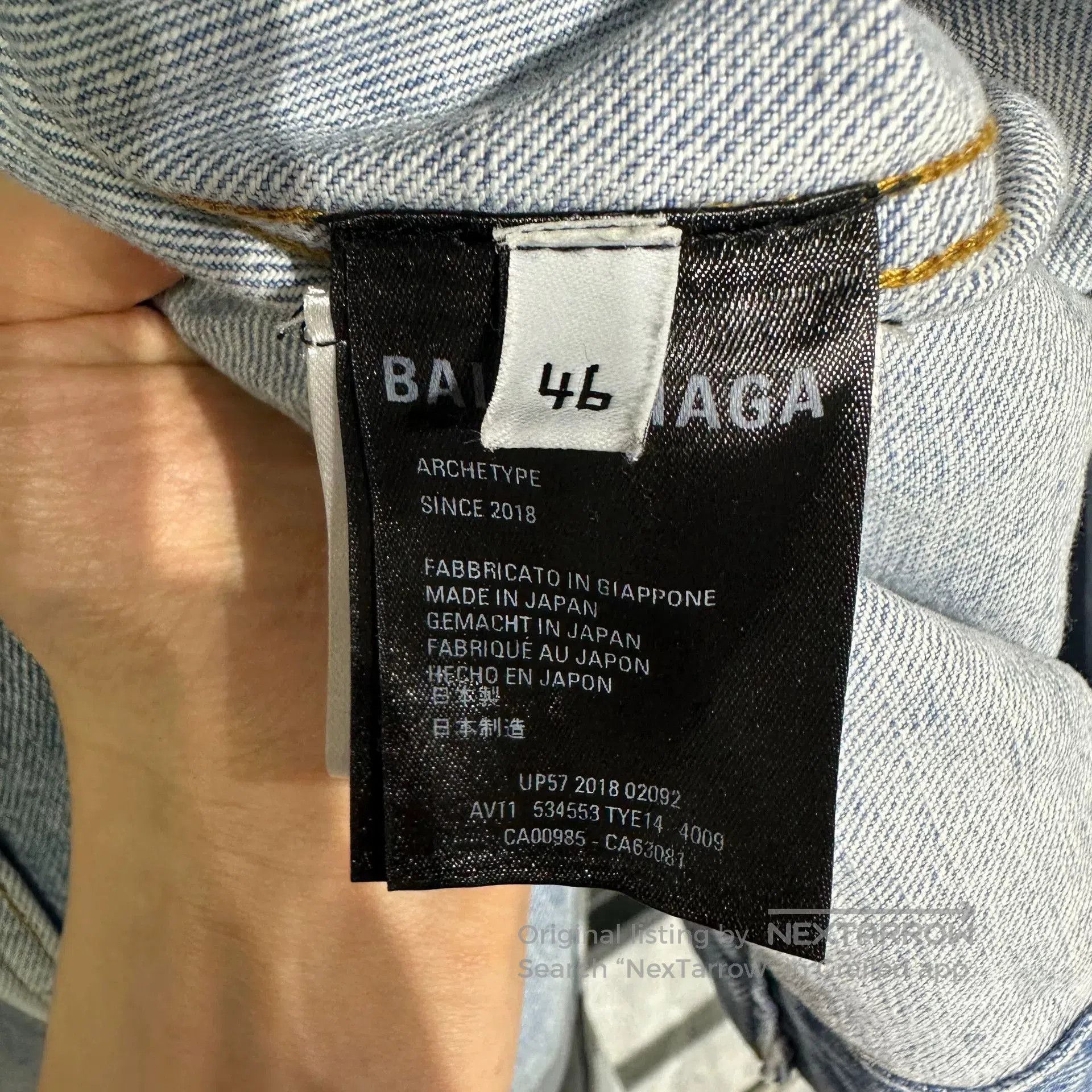 Balenciaga Balenciaga Washed Denim Jacket with Logo. Size US S / EU 44-46 / 1 - 5 Thumbnail