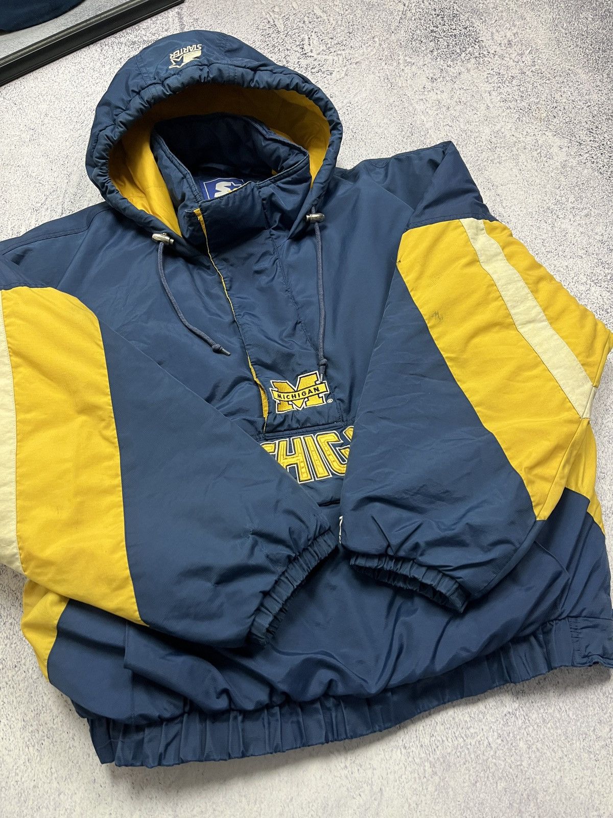 Starter Vintage NCAA Starter Michigan Wolverines Jacket 90’s Rare Size US L / EU 52-54 / 3 - 14 Thumbnail