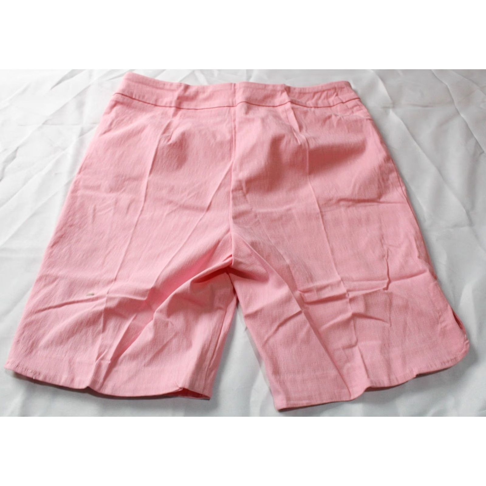 Vintage Jenna Rose Women's Plus Stretch Tulip-Hem Pull-On Shorts CN6 Prism Pink Size 1X Size 40" / US 18 - 3 Thumbnail