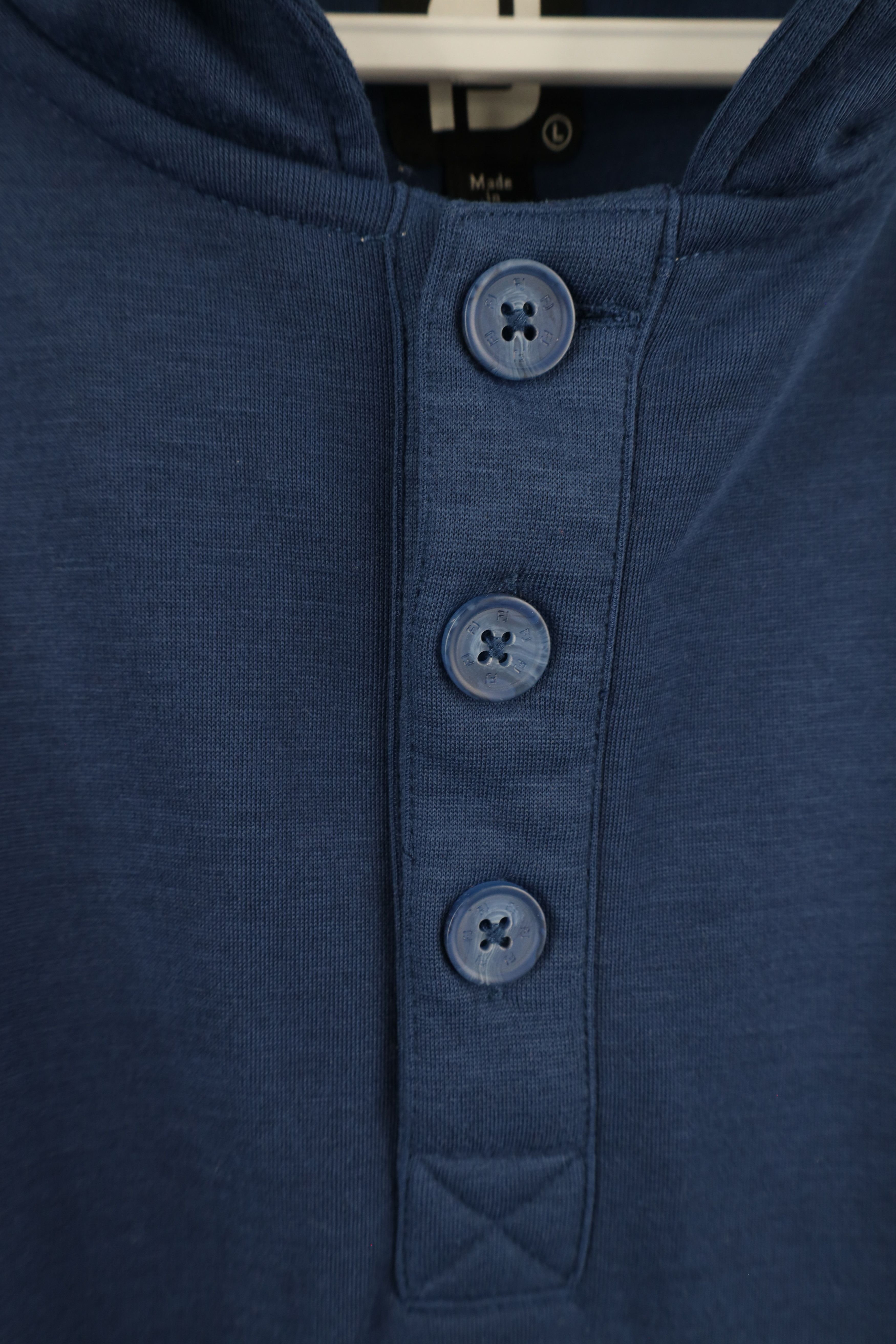 Footjoy × Vintage FootJoy Golf Soft Touch Henley Hoodie Sweatshirt Blue Size US L / EU 52-54 / 3 - 7 Thumbnail