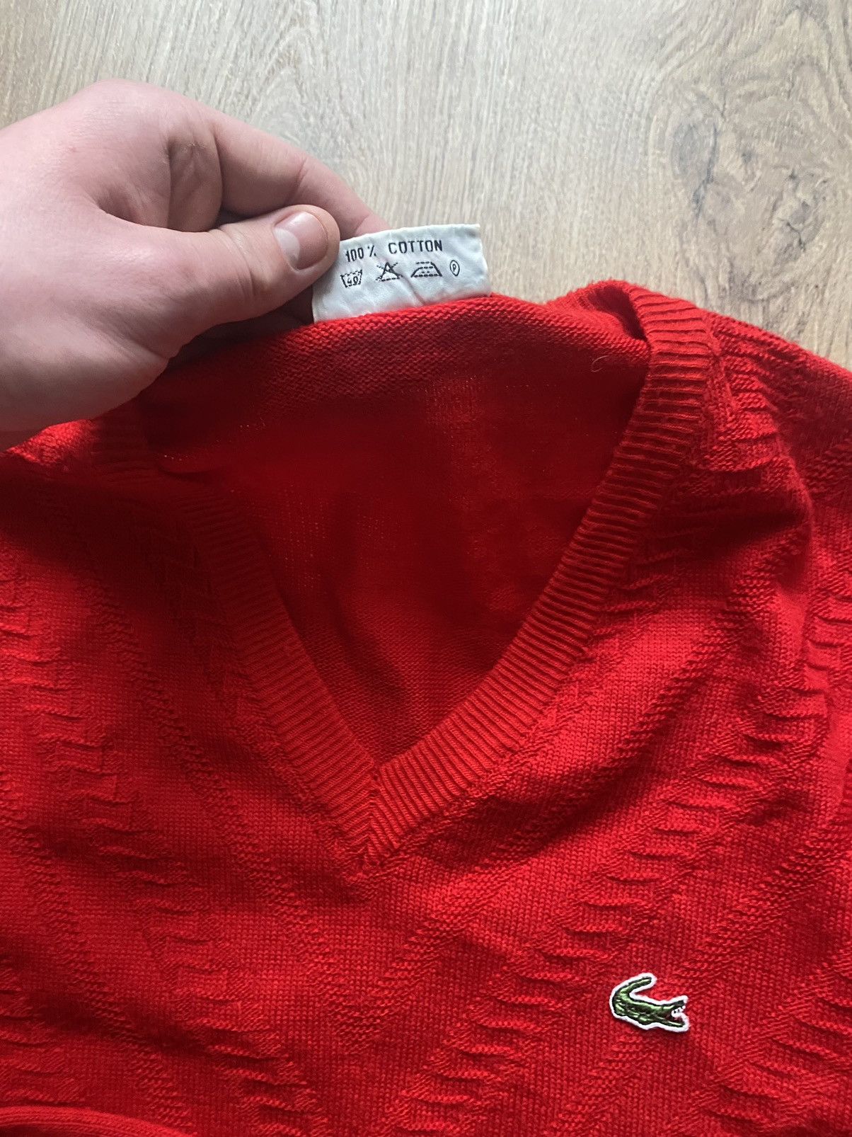 Lacoste × Vintage Vintage Lacoste Chemise Geometric V-neck Sweater Cardigan Size US L / EU 52-54 / 3 - 5 Thumbnail