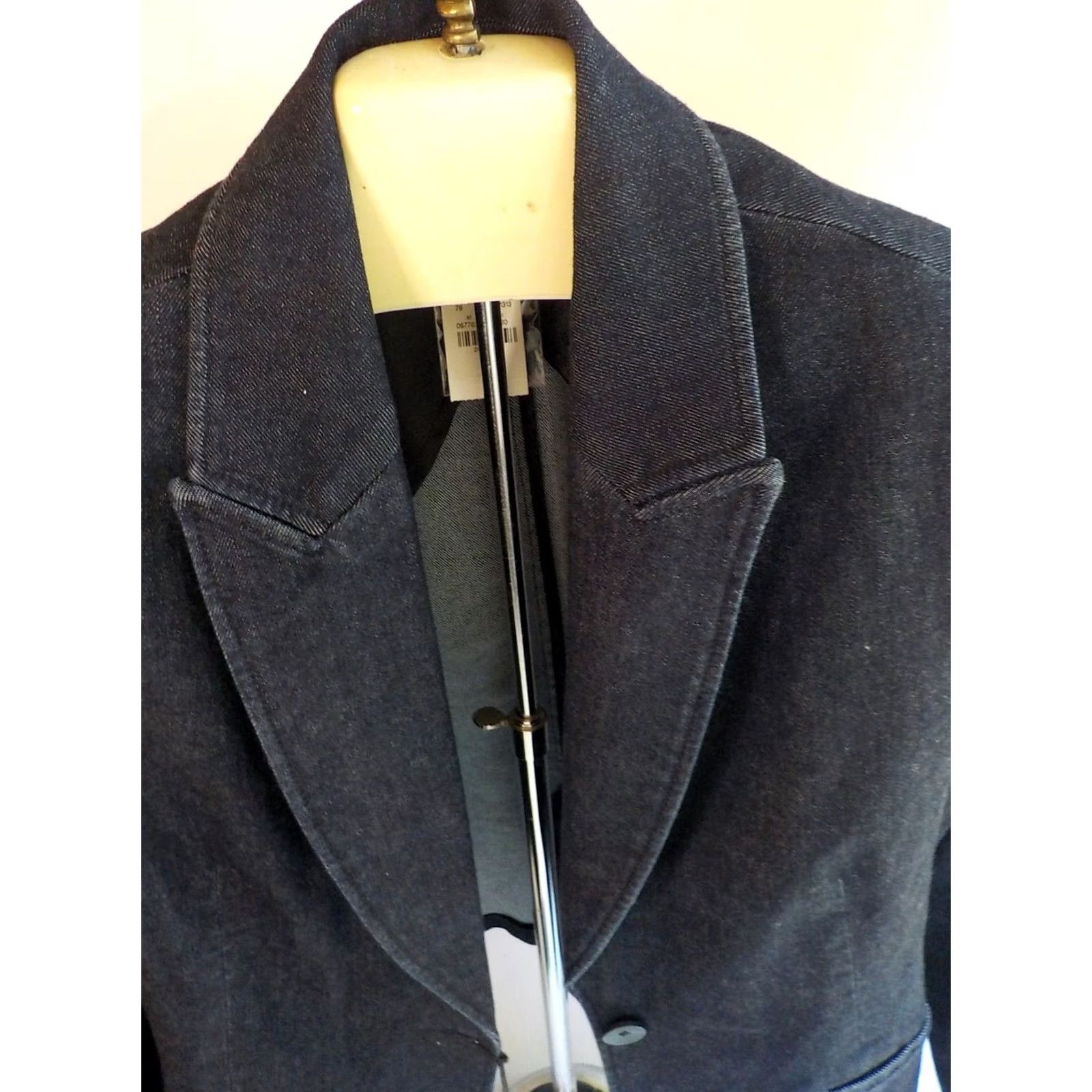 Express EXPRESS Womens 1 Button Denim Stretch Blazer Blue Cotton/Spandex SZ 10 NWT Size L / US 10 / IT 46 - 2 Thumbnail