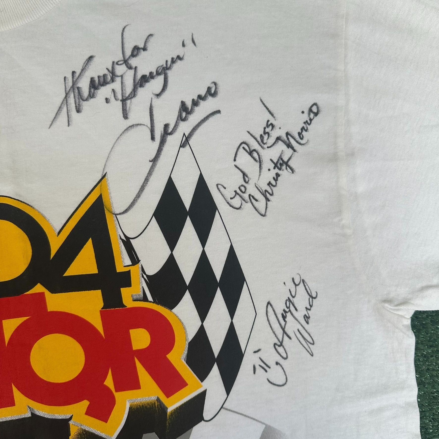 Delta Vintage 90s 104FM WTQR Racing T-Shirt Single Stitch NASCAR C Size US L / EU 52-54 / 3 - 4 Thumbnail
