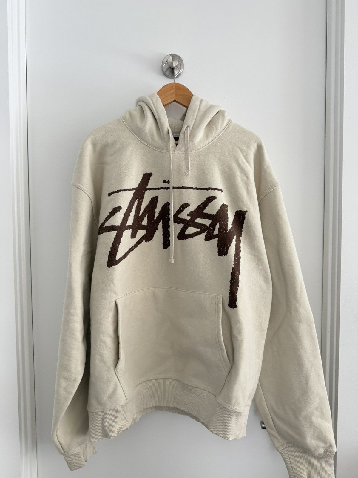 Stussy Stussy Logo Hoodie Cream XXL sold out Size US XXL / EU 58 / 5 - 1 Thumbnail