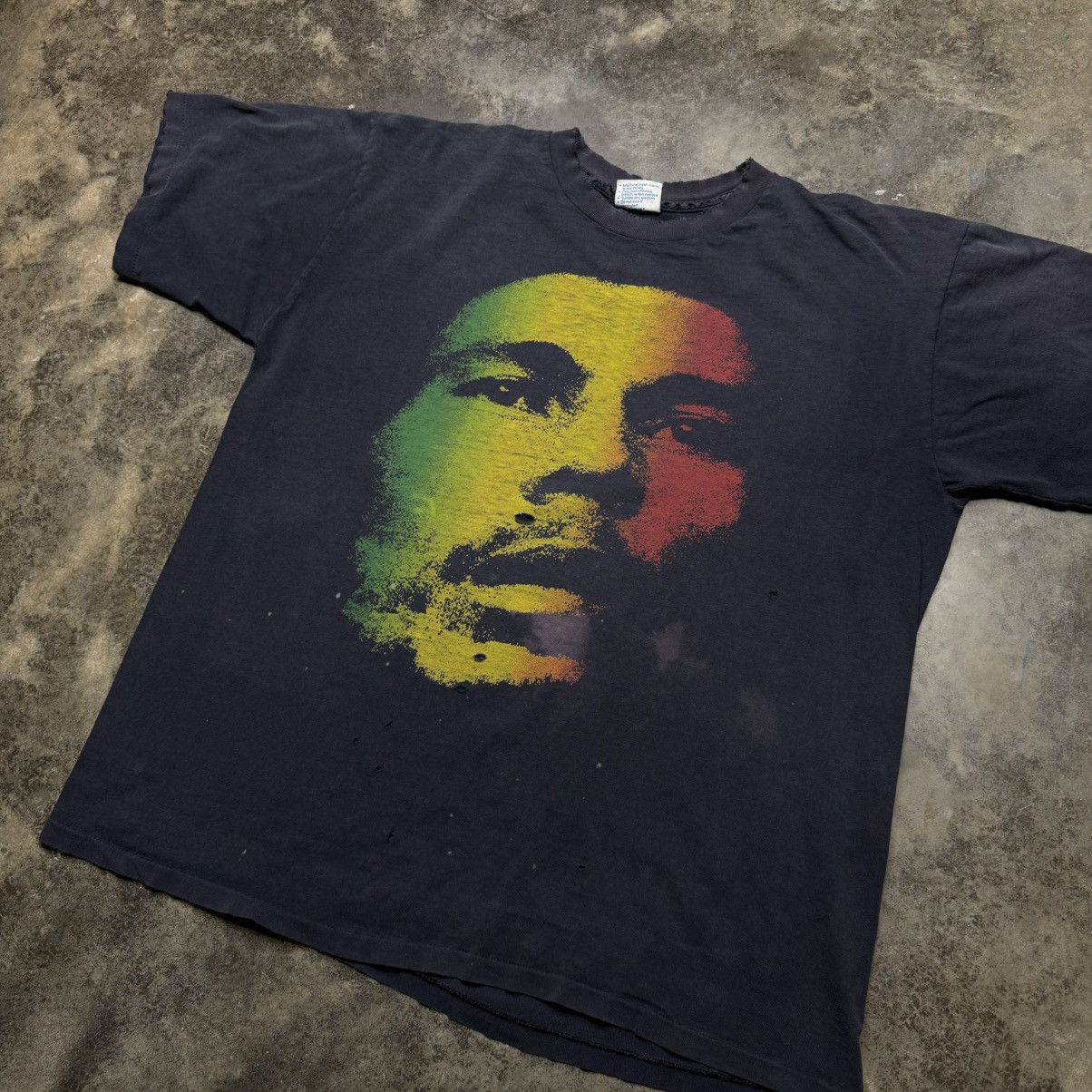 Vintage vintage bob marley faded black emancipate mental slavery tee Size US XL / EU 56 / 4 - 3 Thumbnail