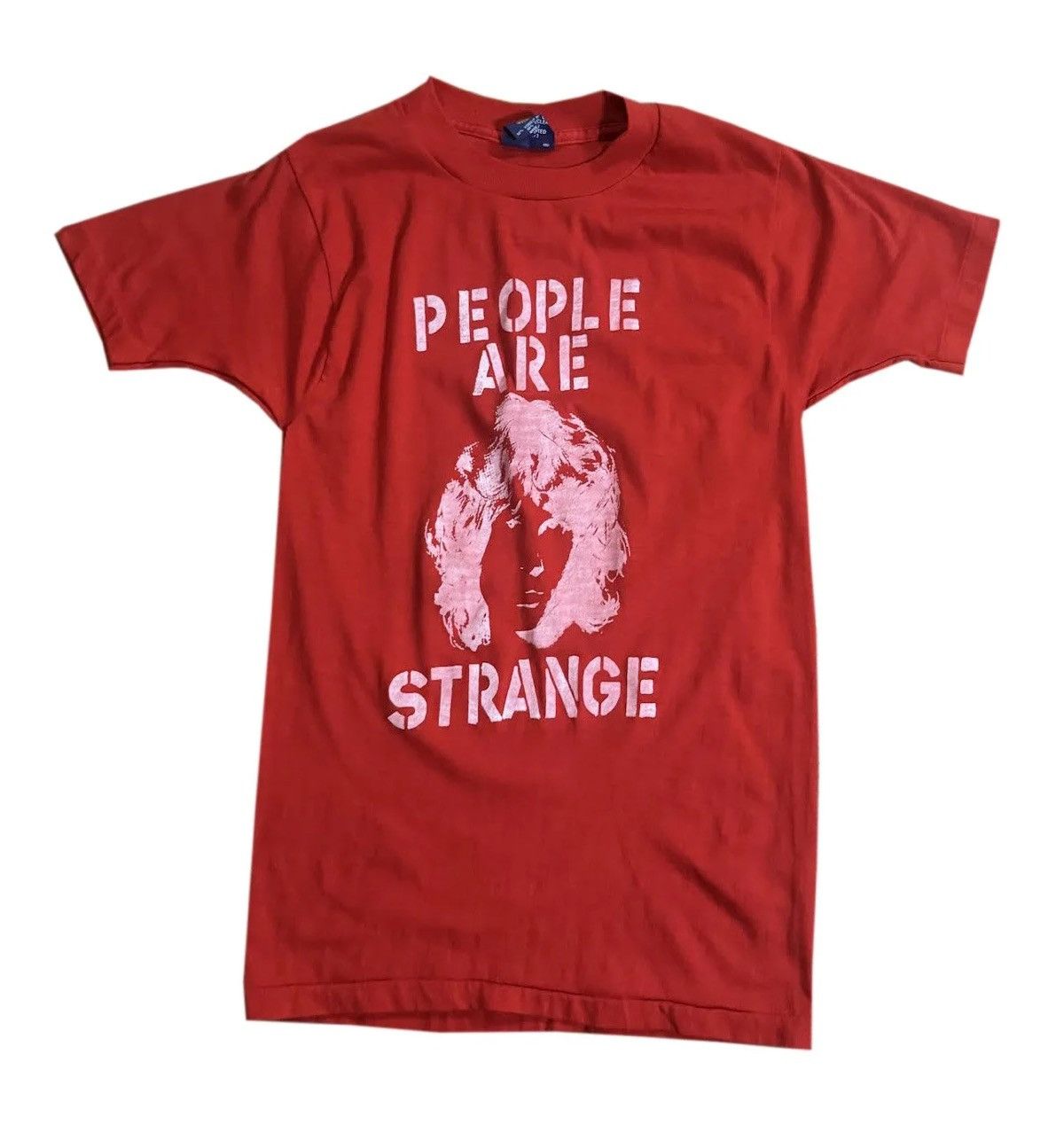 Vintage Vintage People Are Strange Jim Morrison Red T Shirt (Size M) Size US M / EU 48-50 / 2 - 1 Thumbnail