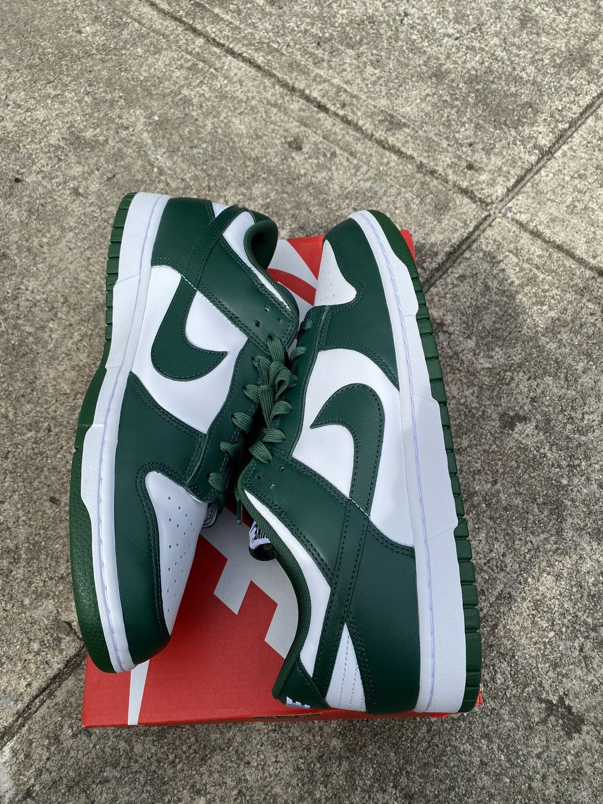 image of Nike Dunk Low Michigan State “Spartan” Shoes in Green, Men's (Size 11.5)