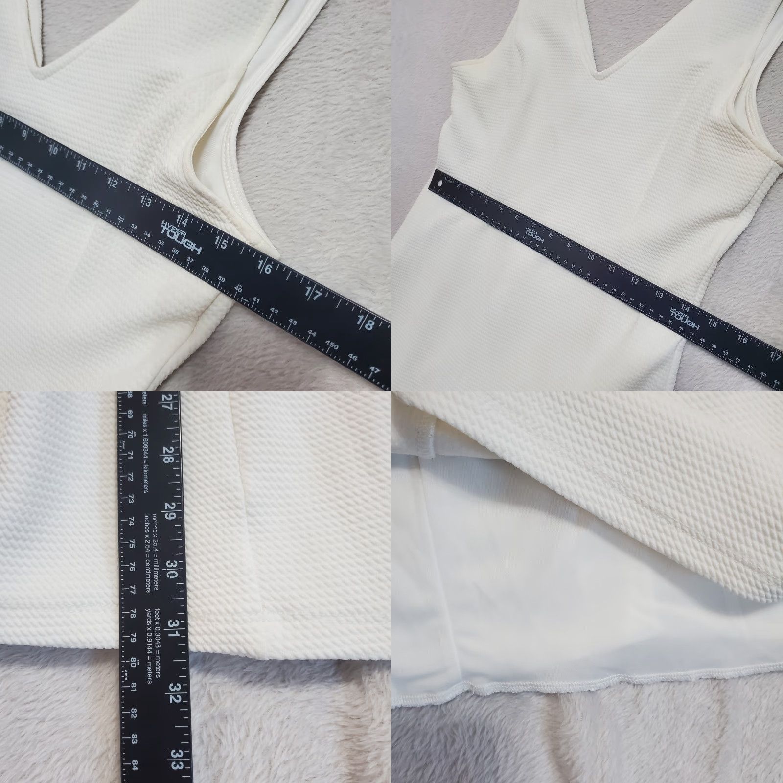 Vintage ASTR Sleeveless Mini Dress Women XL Ivory V-Neck Cut Out Back Zip Lined Party Cocktail Wedding Size XL / US 12-14 / IT 48-50 - 8 Thumbnail
