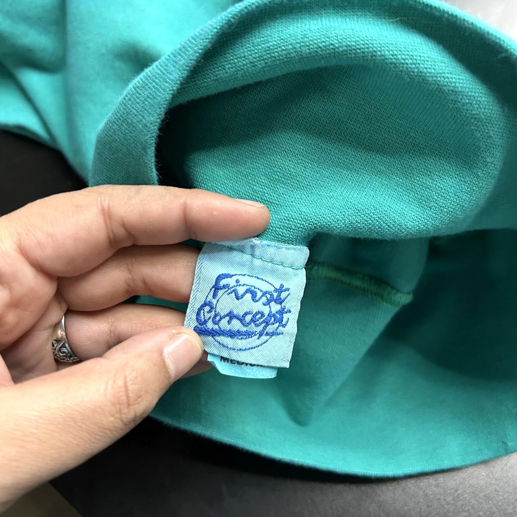 Vintage VINTAGE First Concept Skirt Womens M Teal Pencil Pull On Elastic Waist Made USA Size 32" / US 10 / IT 46 - 3 Thumbnail