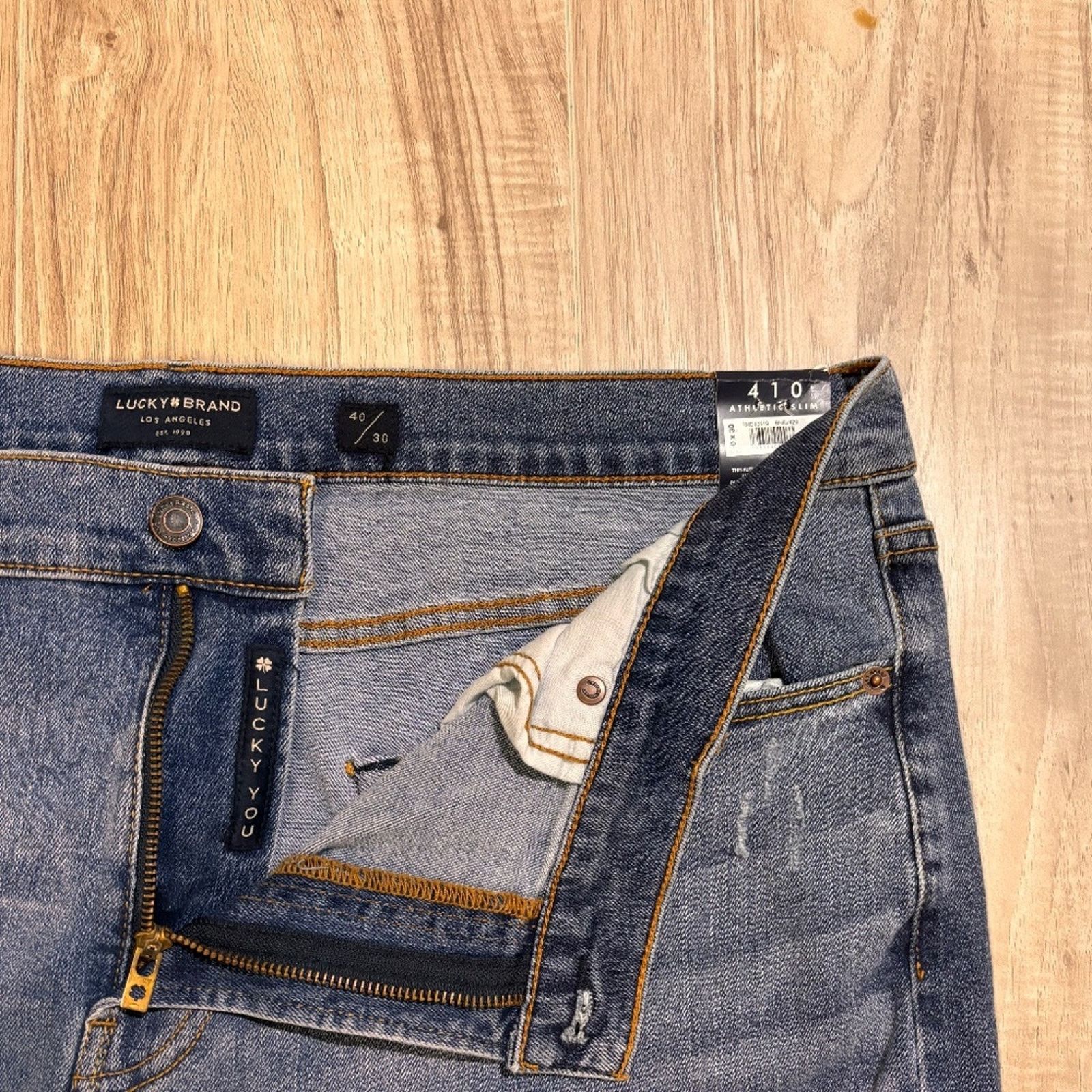Lucky Brand NWT Lucky Brand Distressed 410 Athletic Slim Jeans - 40x30 Size US 40 / EU 56 - 5 Thumbnail