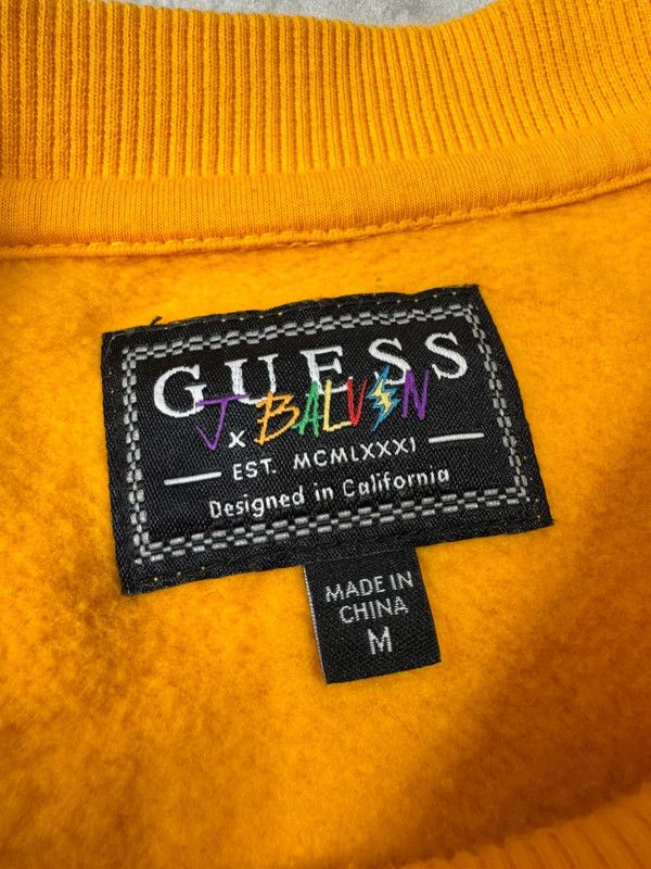 J Balvin Guess X J Balvin Vibras Fleece Sweatshirt Crewneck Yellow M Size US M / EU 48-50 / 2 - 5 Thumbnail