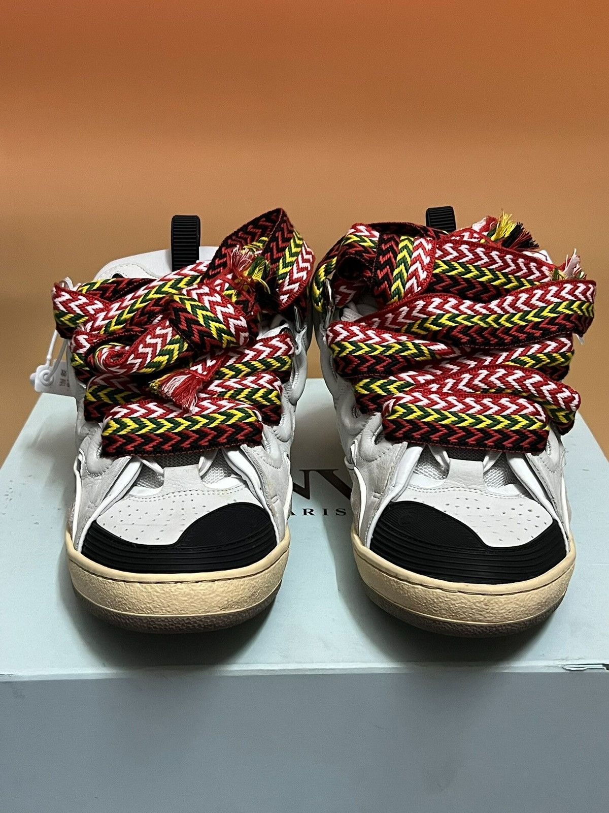 Lanvin Lanvin Curb sneaker with multicolor herringbone laces Size US 8.5 / EU 41-42 - 2 Thumbnail