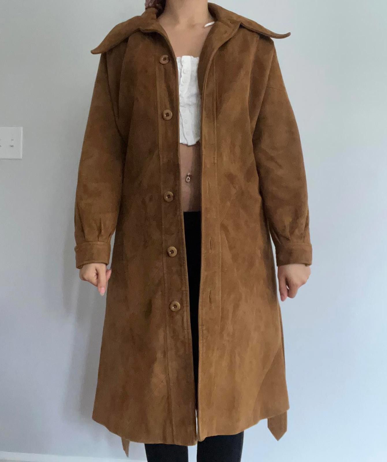 Other Women’s small suede leather coat with belt Size S / US 4 / IT 40 - 6 Thumbnail
