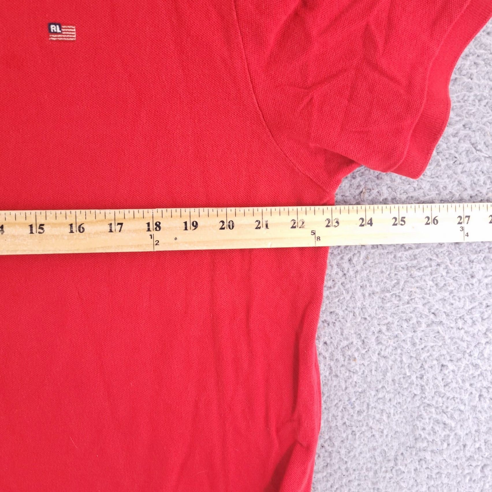 Polo Ralph Lauren VINTAGE Polo Ralph Lauren Polo Mens XL Slim Fit Red Athletic Flag Logo Size US XL / EU 56 / 4 - 5 Thumbnail