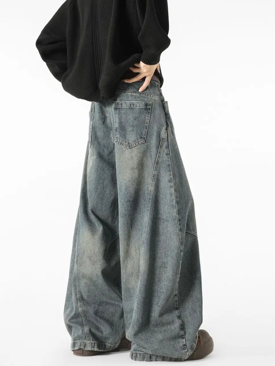 Japanese Brand × Jean Retro loose straight leg wide leg jeans Size US 32 / EU 48 - 5 Thumbnail
