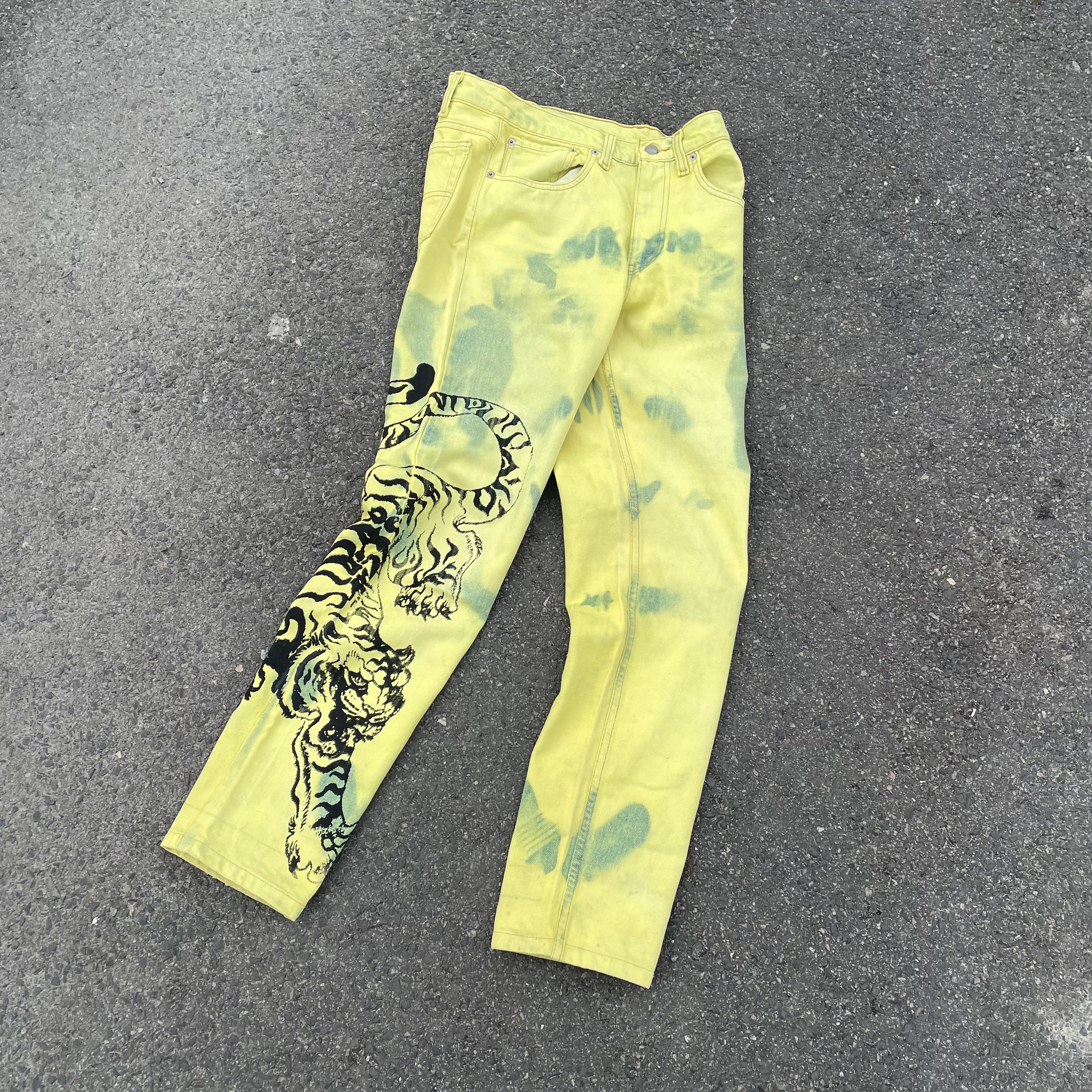 Levi's Vintage Levi's Custom Tiger Pants Graphic Bleach Wash Y2K Size US 31 - 4 Thumbnail