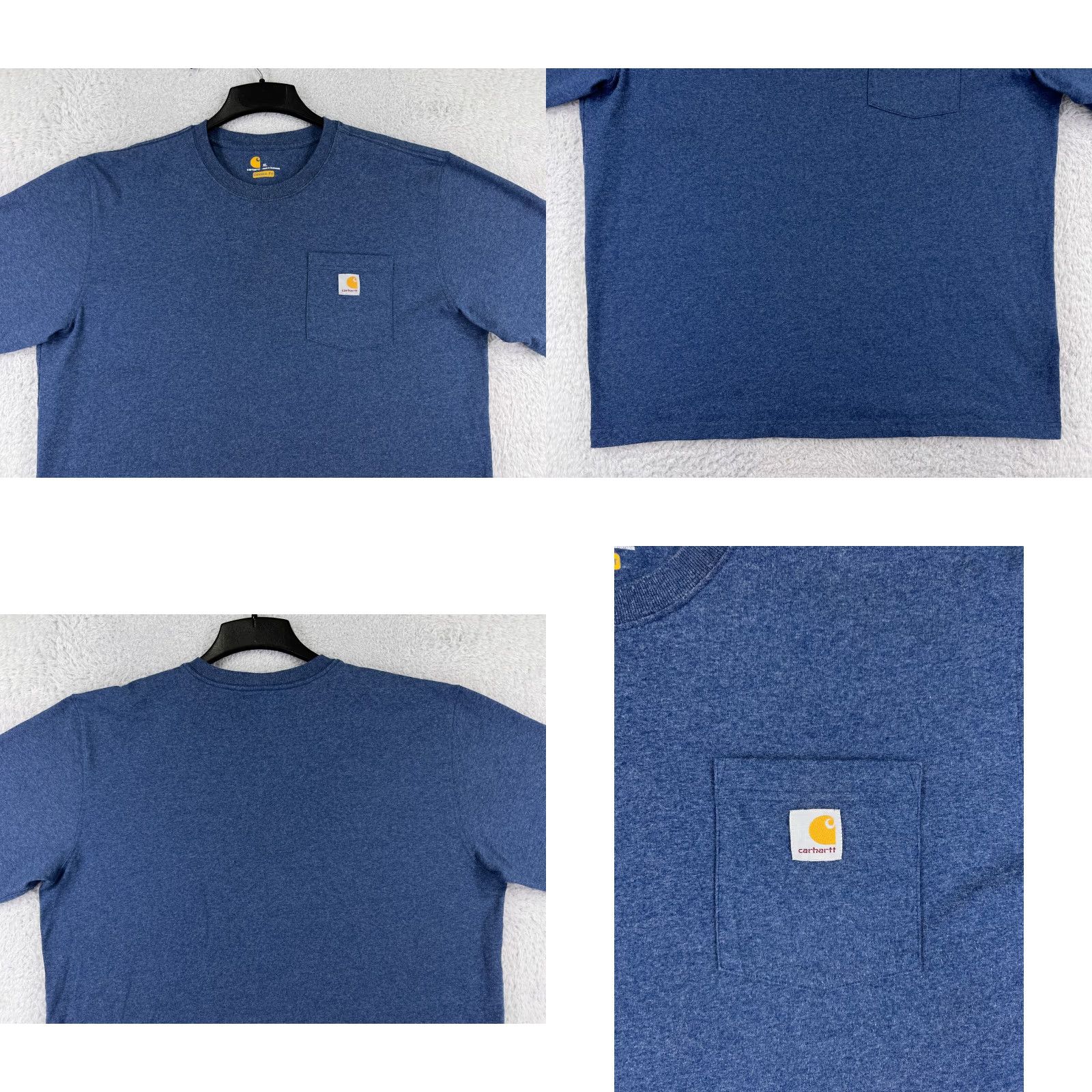 Carhartt VINTAGE Carhartt Shirt Mens XL Heather Blue Short Sleeve Pocket Crew Neck Work Size US XL / EU 56 / 4 - 8 Thumbnail