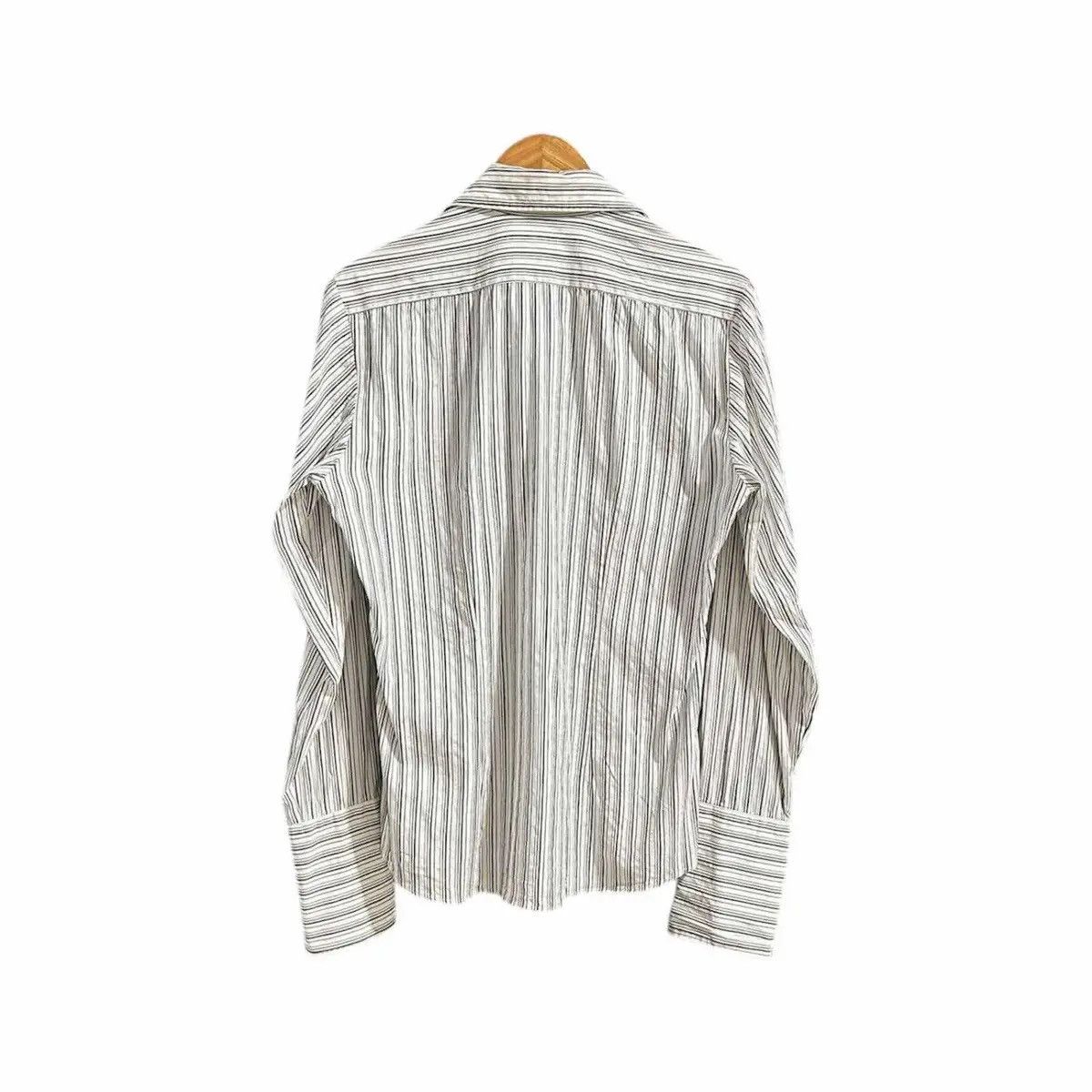 Japanese Brand × Tornado Mart ♟️ Y2K Archived Tornado Mart Striped Shirt Hidden Button Size US L / EU 52-54 / 3 - 8 Thumbnail