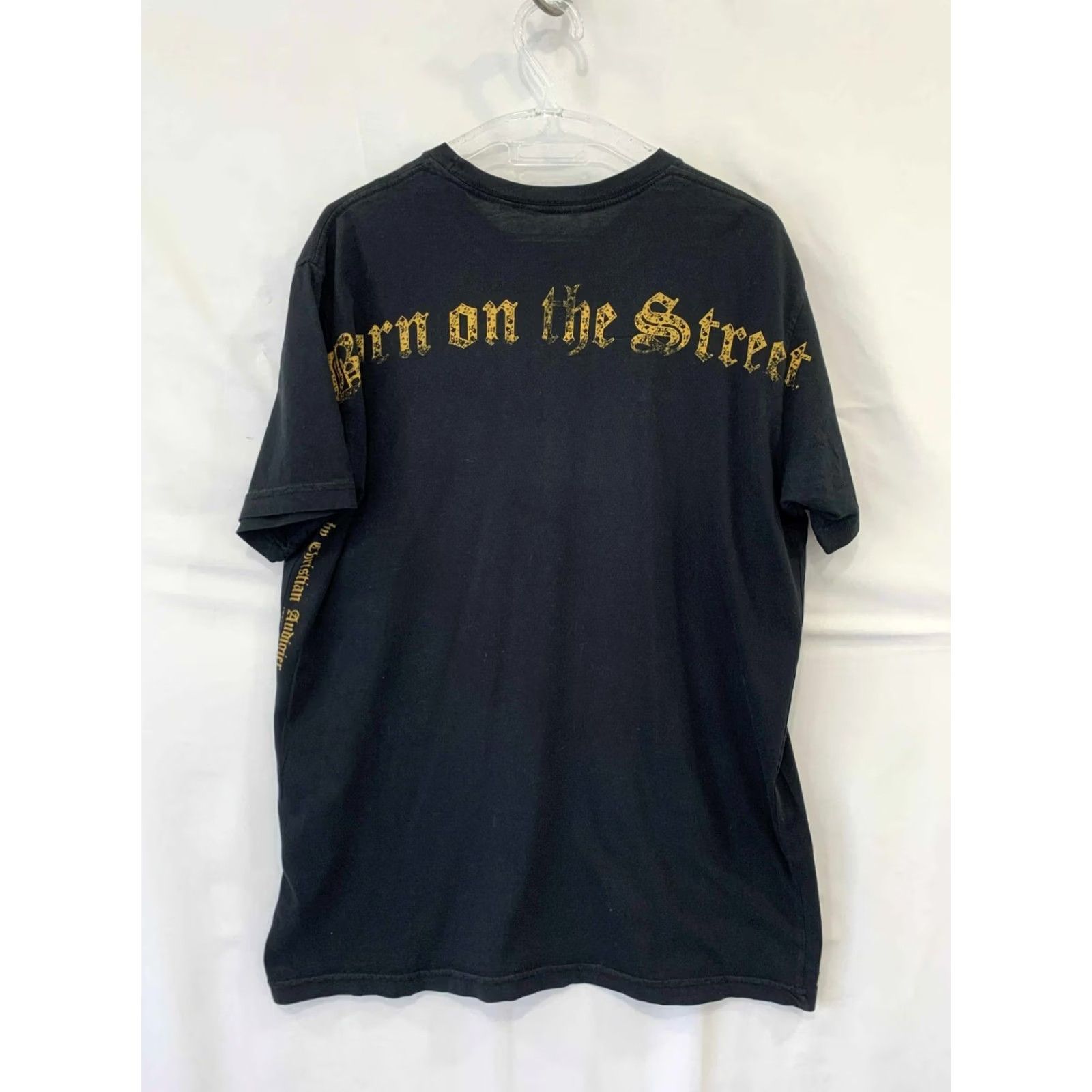 Born Smet Born on the Street Skull & Crossbones Gold Print Graphic T-Shirt Black XL Men Size US XL / EU 56 / 4 - 2 Thumbnail